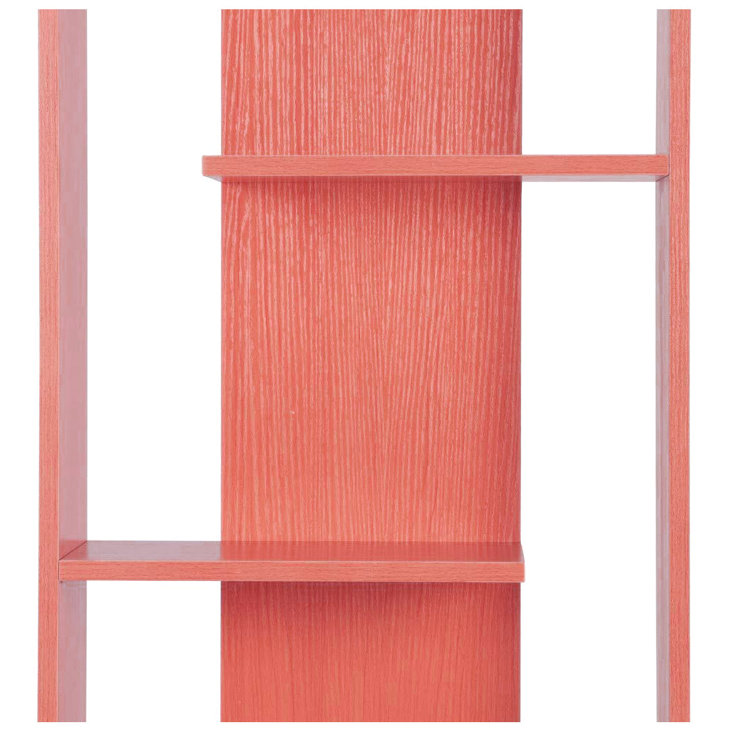 Wooden Wallshelf Book Organizer Rack - Red