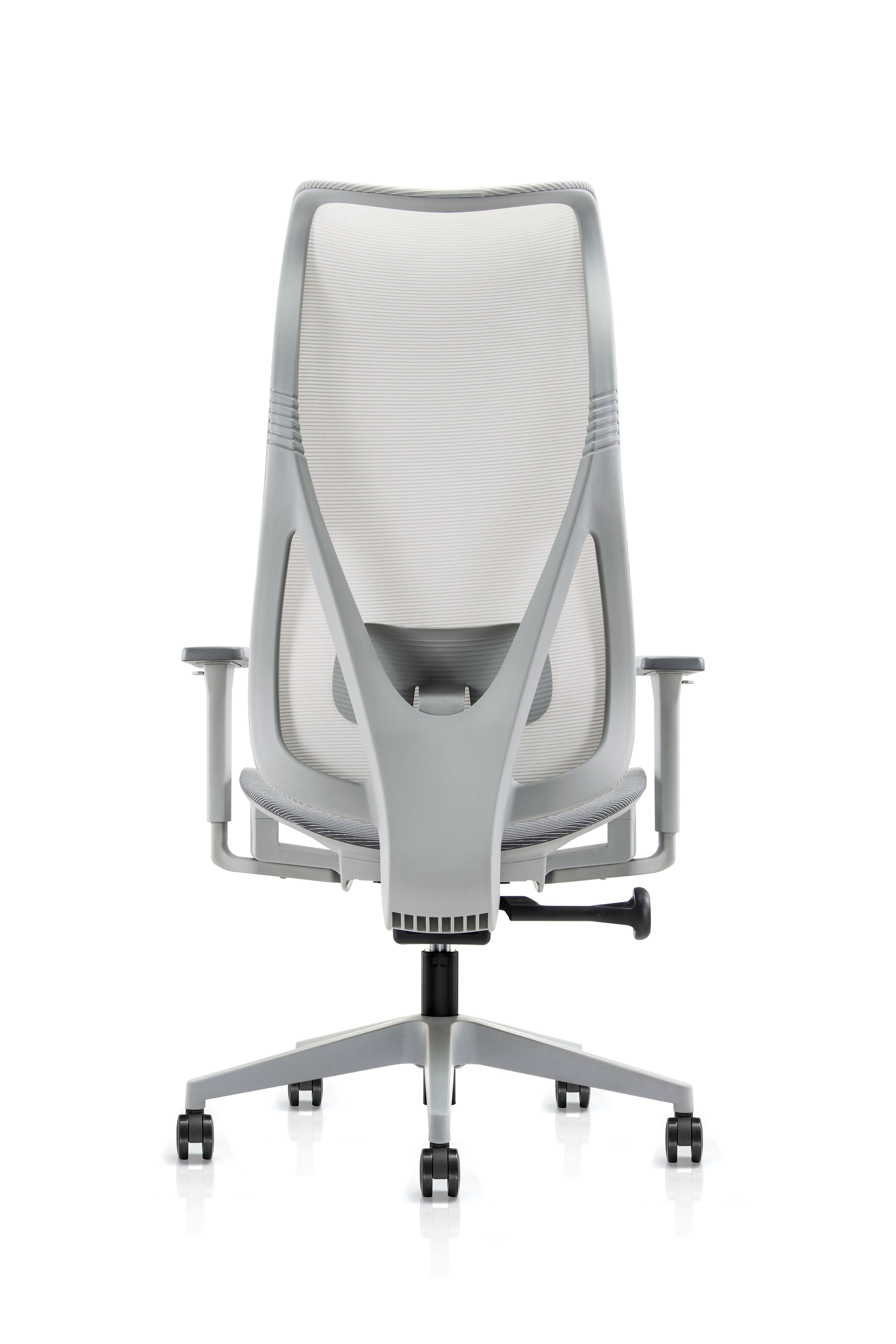 Luis office chair With Mesh Seat, 3D Armrest And Aluminum diecast base - Grey