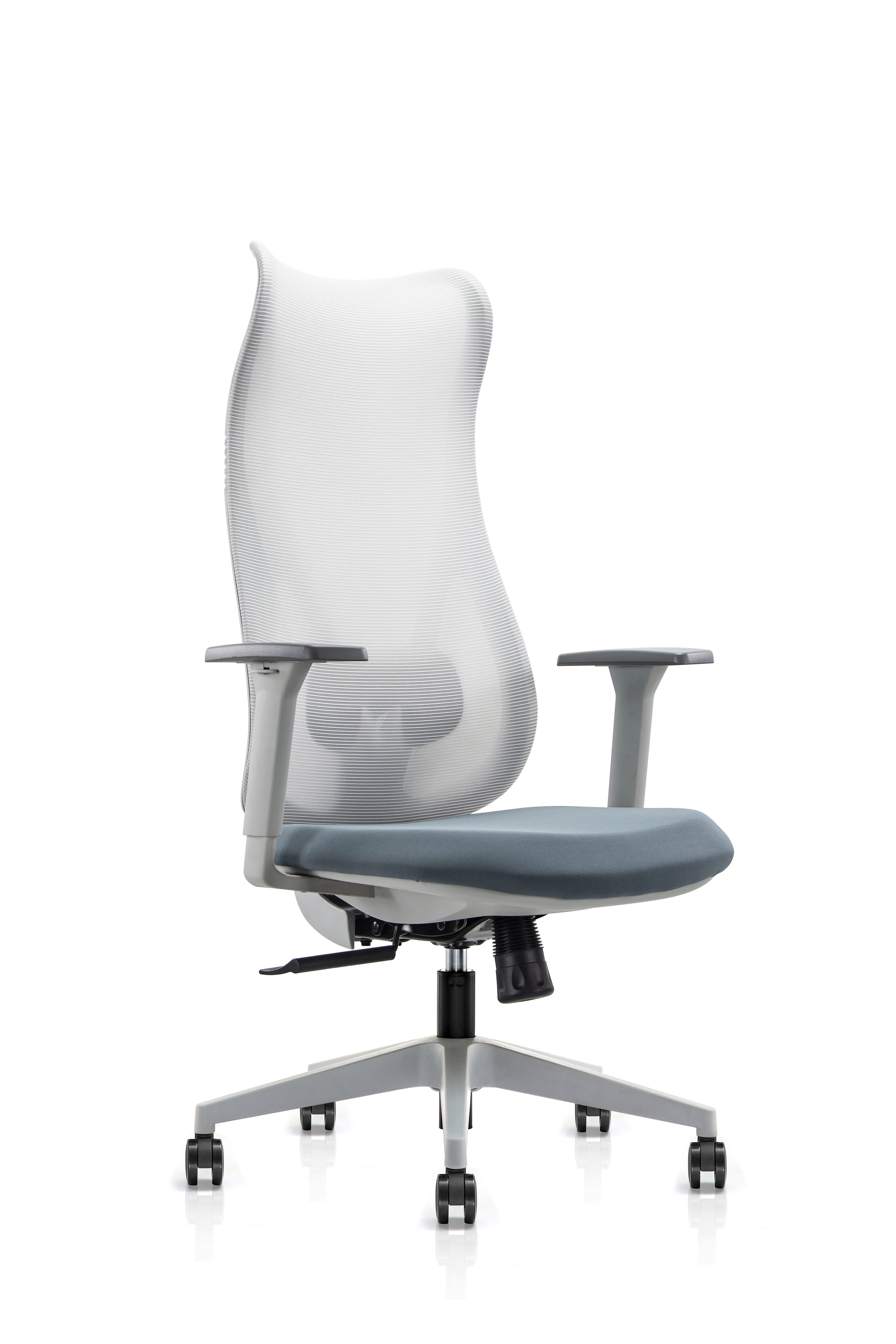 Luis office chair With Cushion Seat, 3D Armrest And Nylon base - Grey