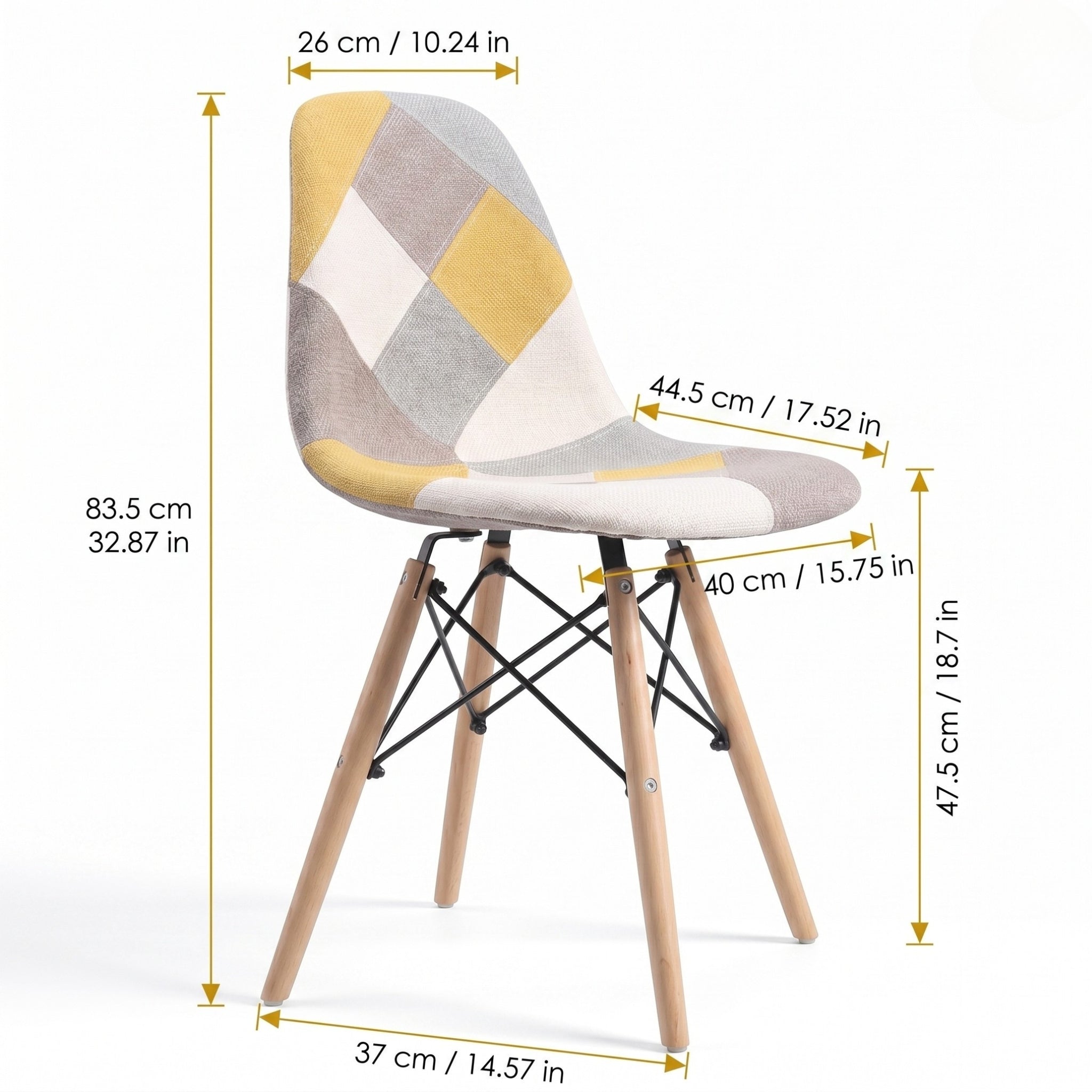 Eames Replica Patchwork Chair - Yellow