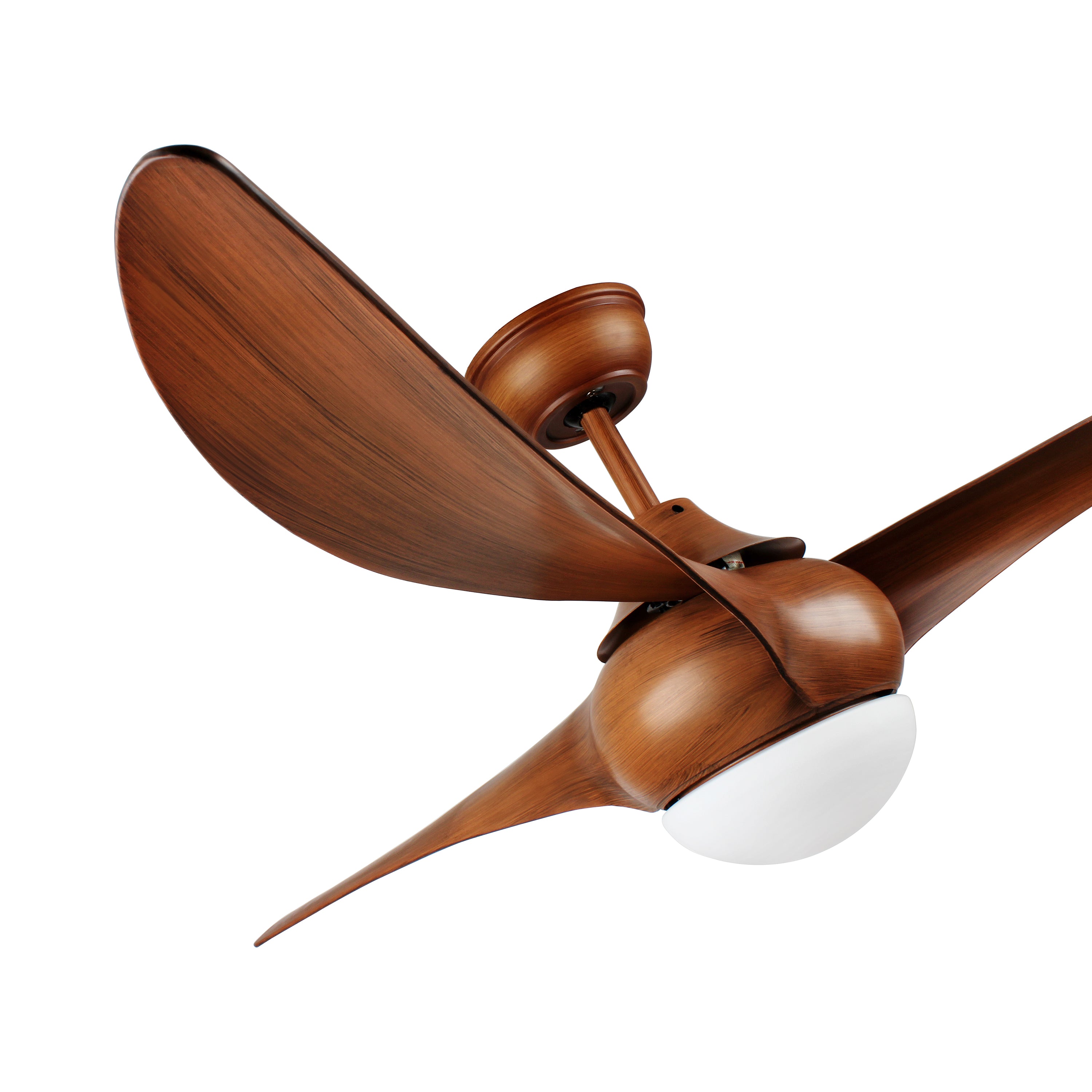 52 Inch Ceiling Fan with 3 Wooden Texture ABS Blades and LED Light.