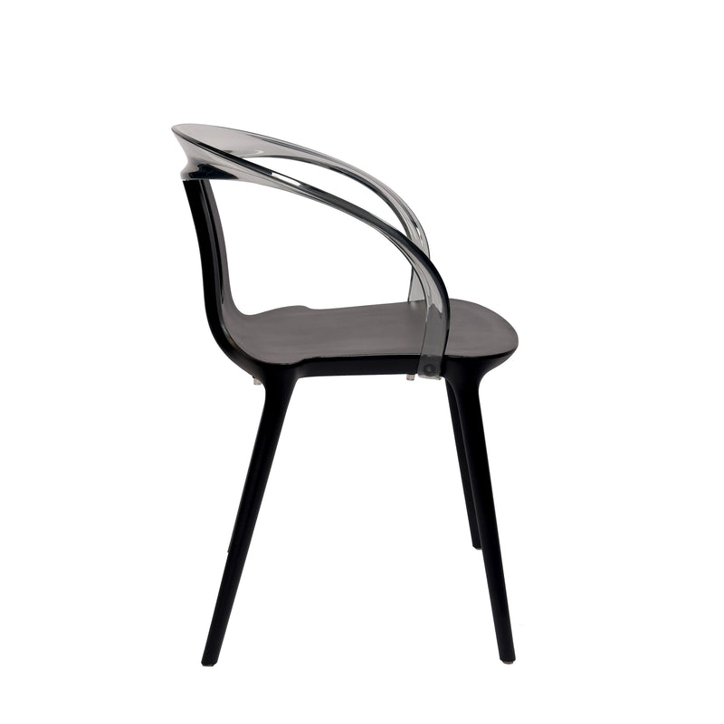 Oslo Molded Plastic Armless Chair - Black