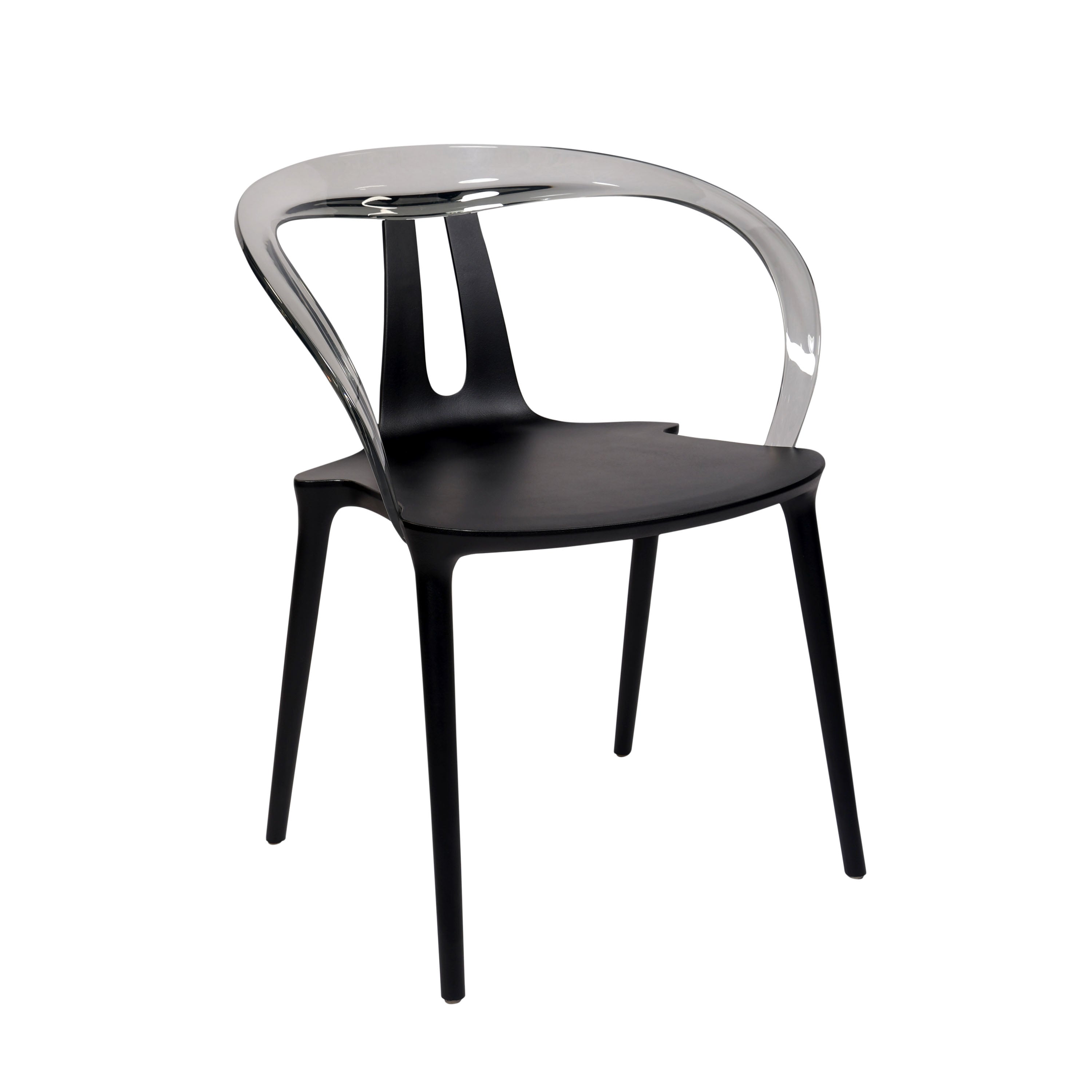 Oslo Molded Plastic Armless Chair Black