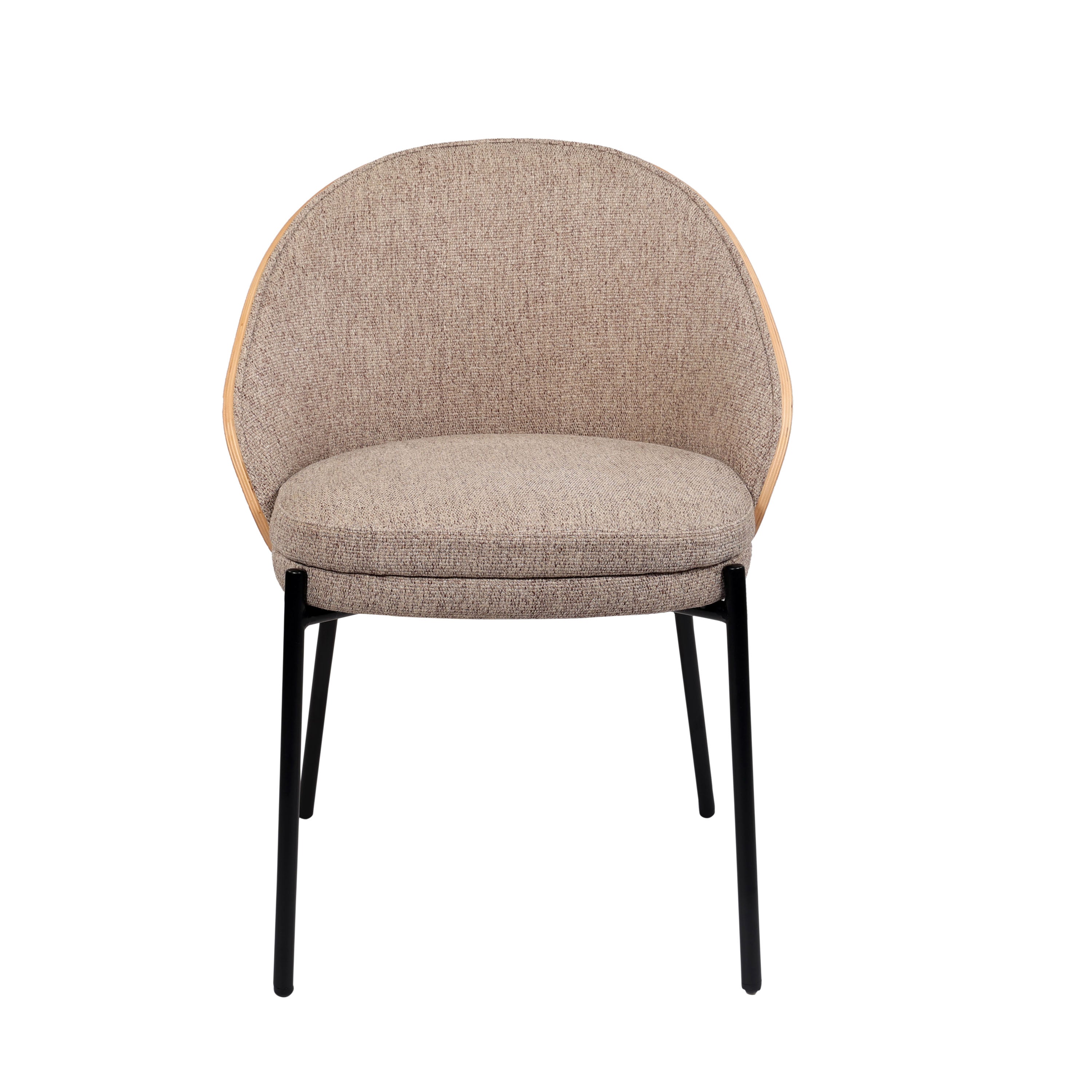 Hanoi Modern Fabric Upholstered Chair With Metal Legs - Beige