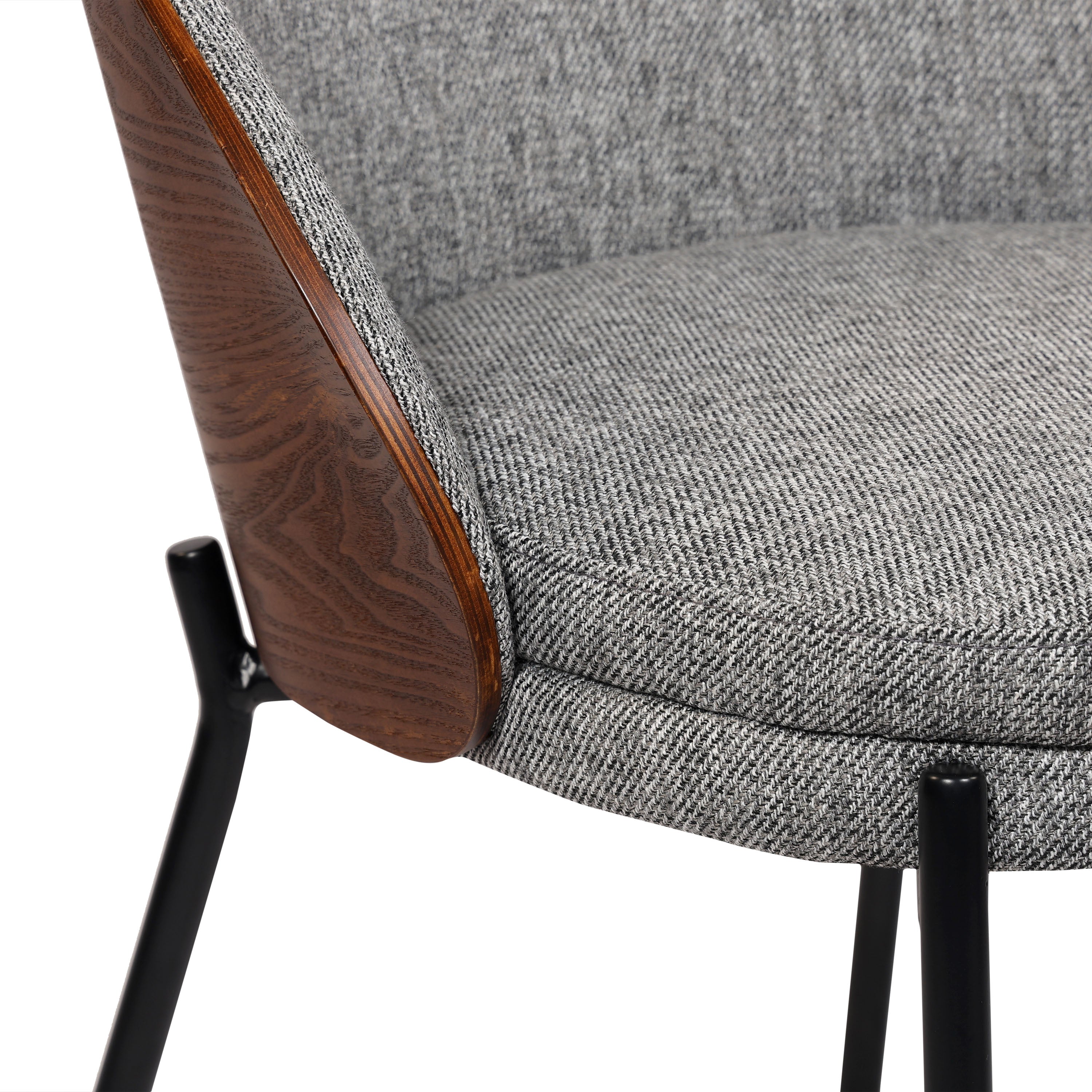 Hanoi Modern Fabric Upholstered Chair With Metal Legs - Grey