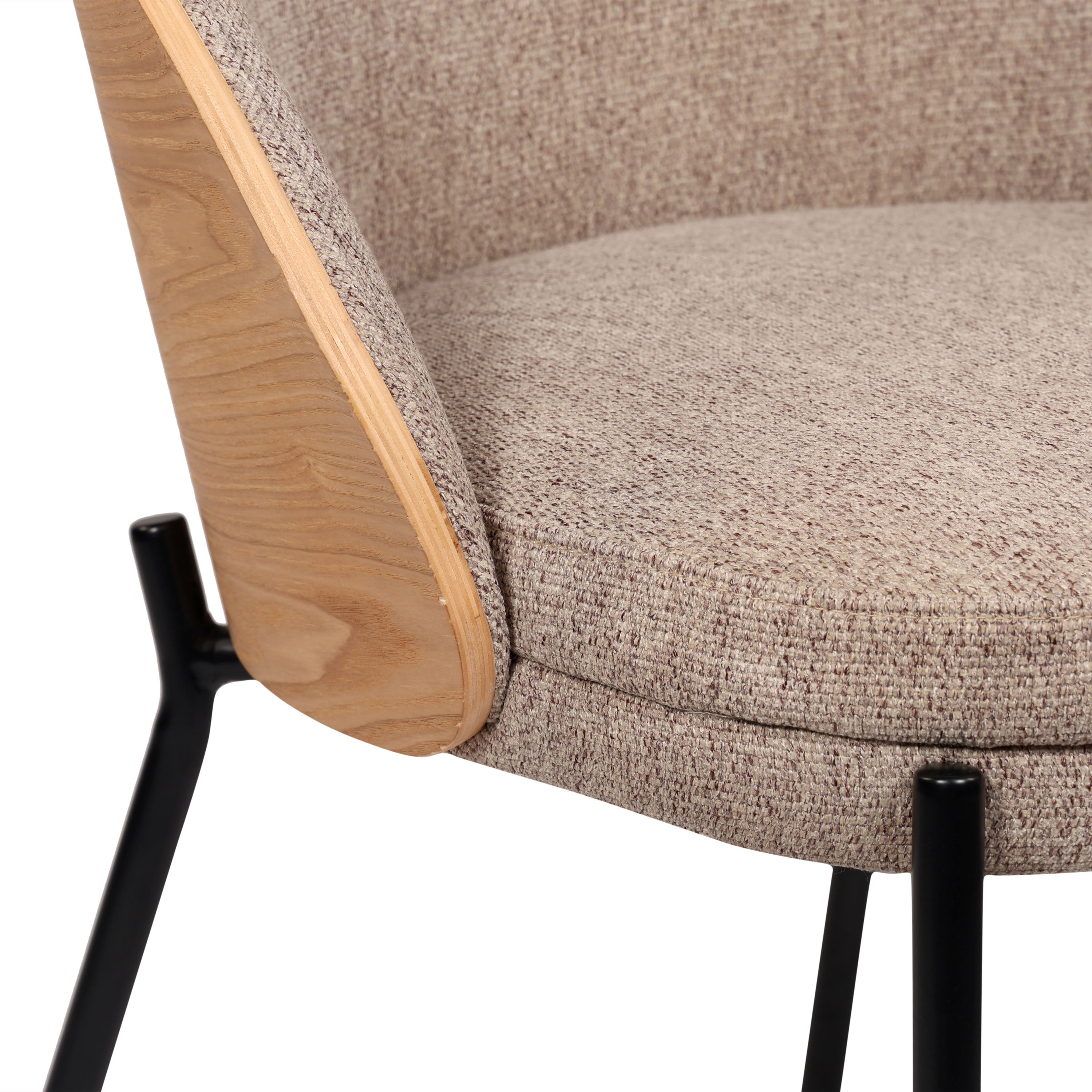 Hanoi Modern Fabric Upholstered Chair With Metal Legs - Beige