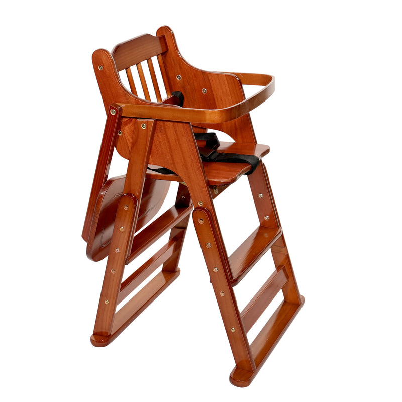 Oscar Baby High Chair Pine Wood Material - Dark Brown