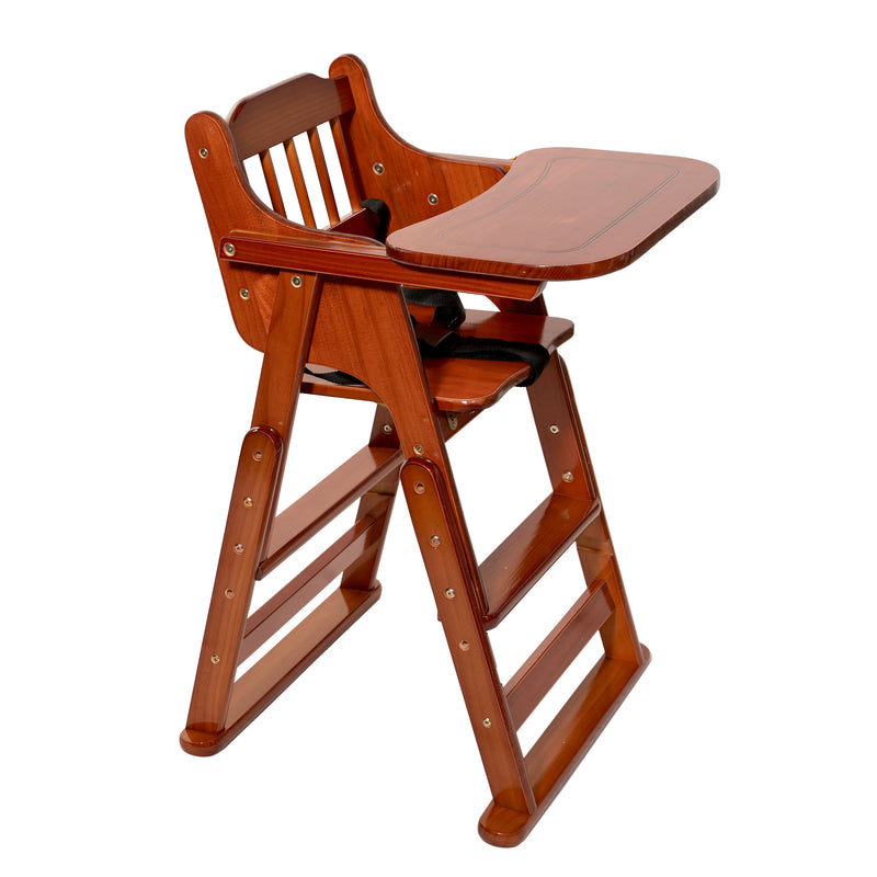 Oscar Baby High Chair Pine Wood Material - Dark Brown
