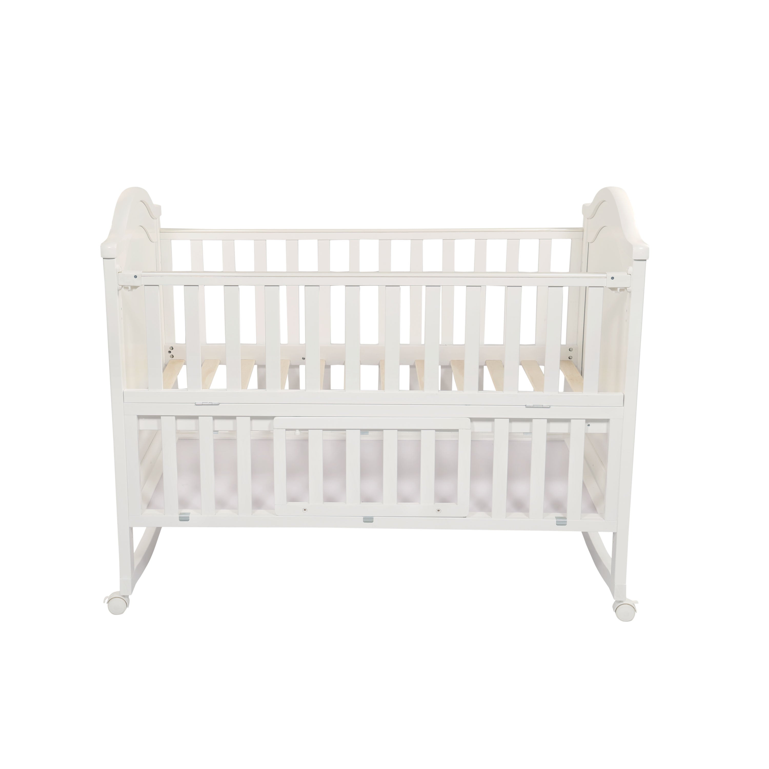 Emma Pine Wood Crib/Cot for Baby's Joy - White