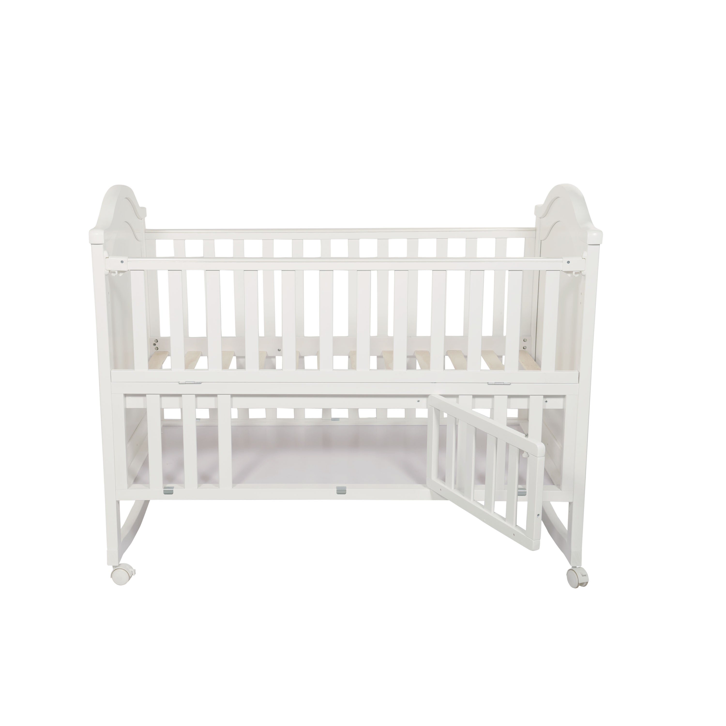 Emma Pine Wood Crib/Cot for Baby's Joy - White