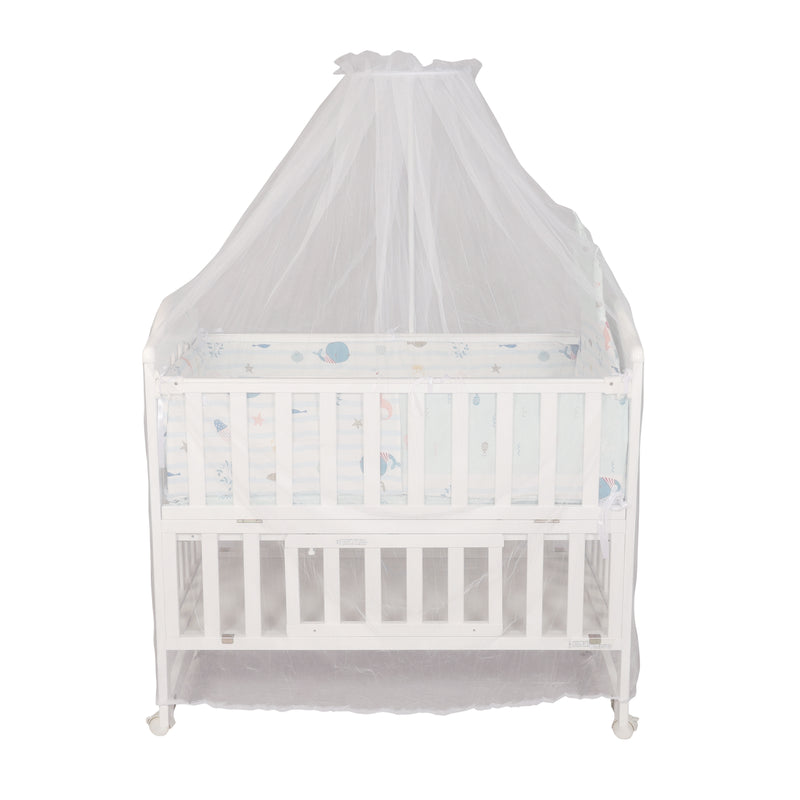 Bella Pine Wood Crib/Cot for Baby's Joy - White
