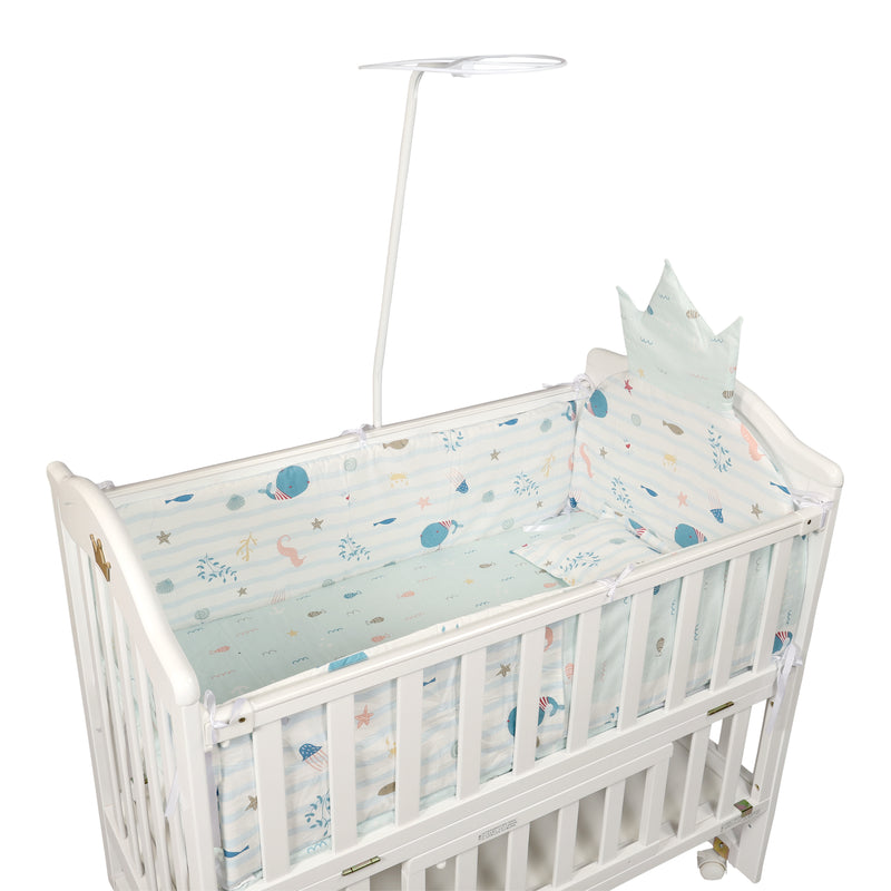 Bella Pine Wood Crib/Cot for Baby's Joy - White