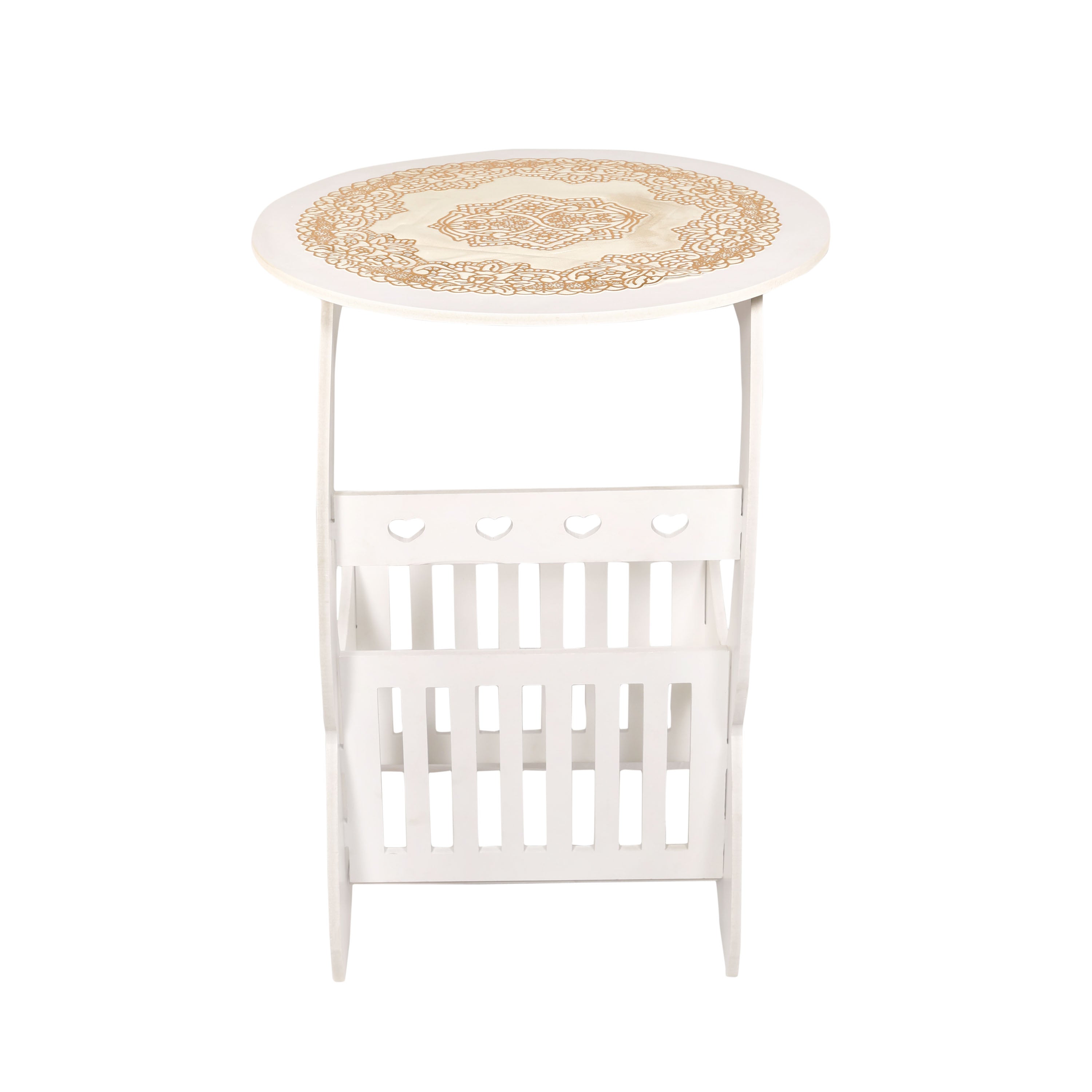 Urbancart MDF Home Décor Bedroom Side Table Solid Wood Side Table - white