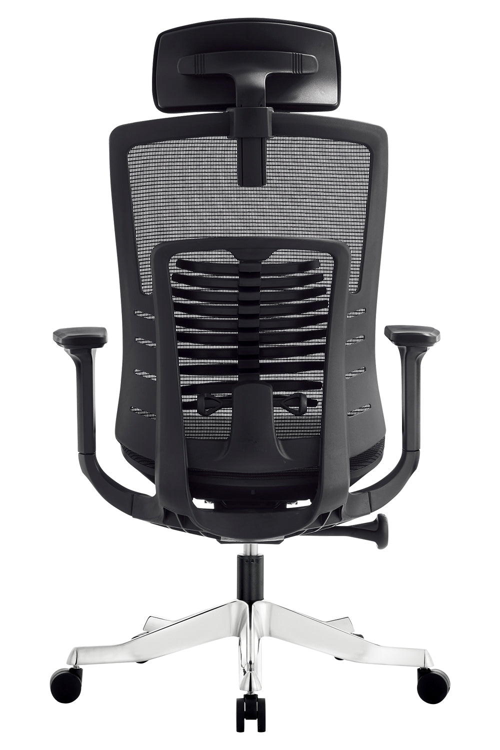 Apollo High Back 3D Workstation Swivel Chair with Mesh Seat And Aluminum die cast Base  - Black