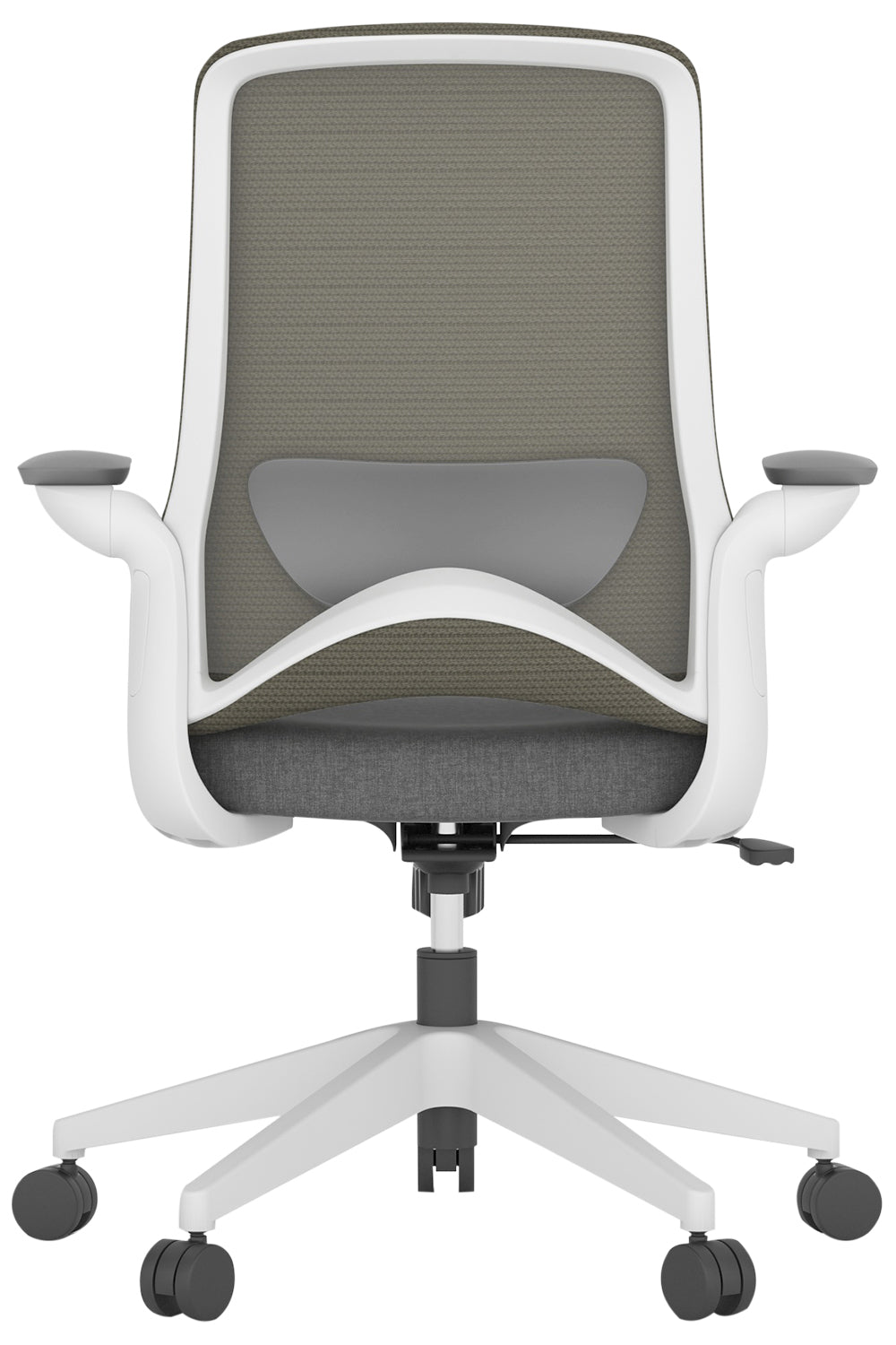 Akira Armrest Workstation Chair with Nylon Base - Grey