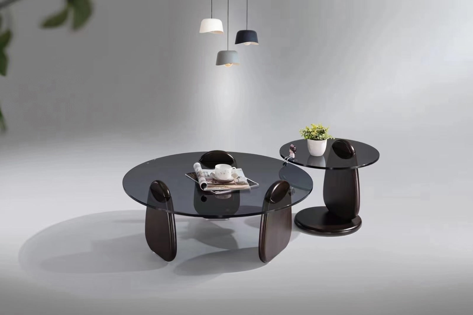 DANKOV Black Coffee Table | Centre Table for Living Room | Centre Table with Glass top |