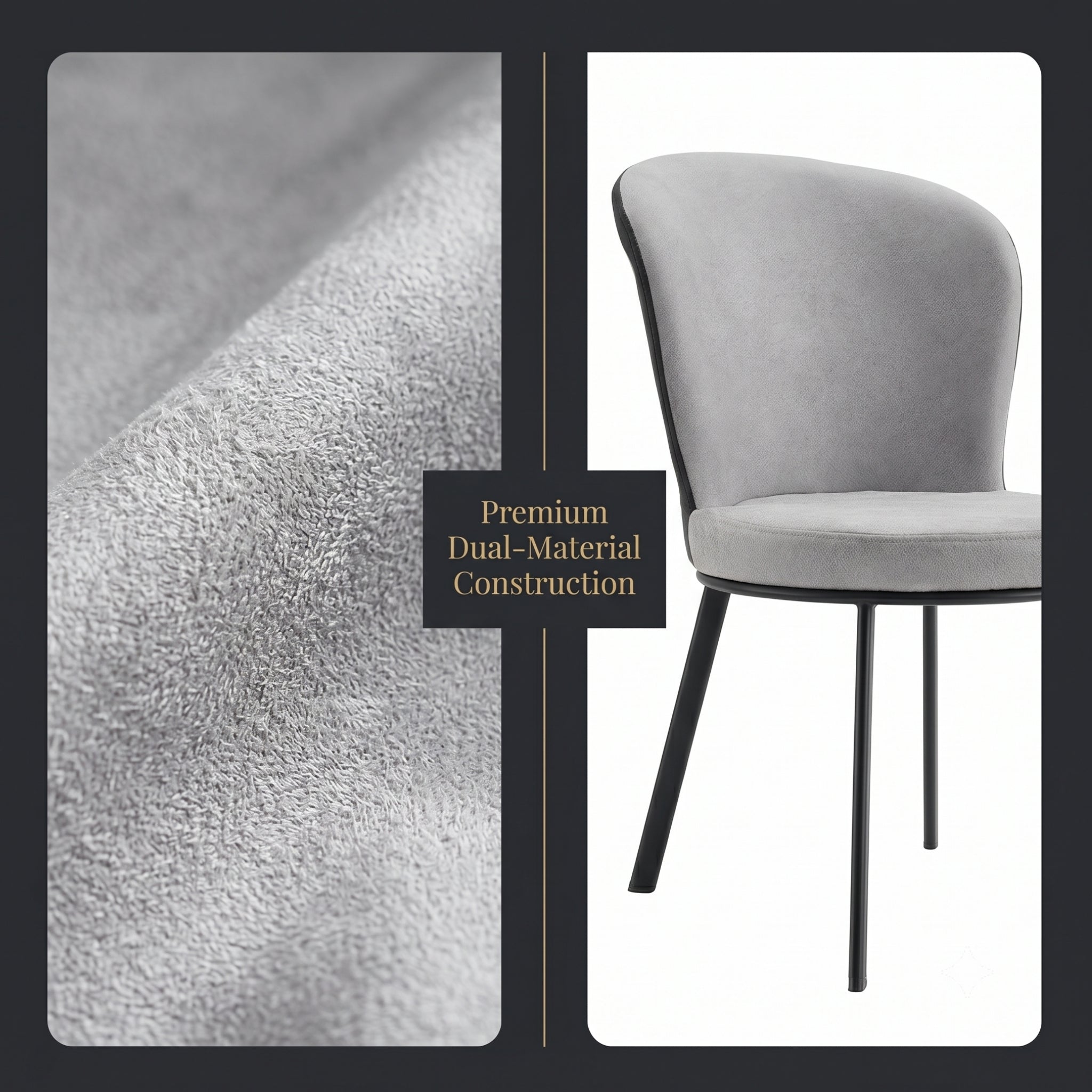 Metal Chair with Cushion - Grey
