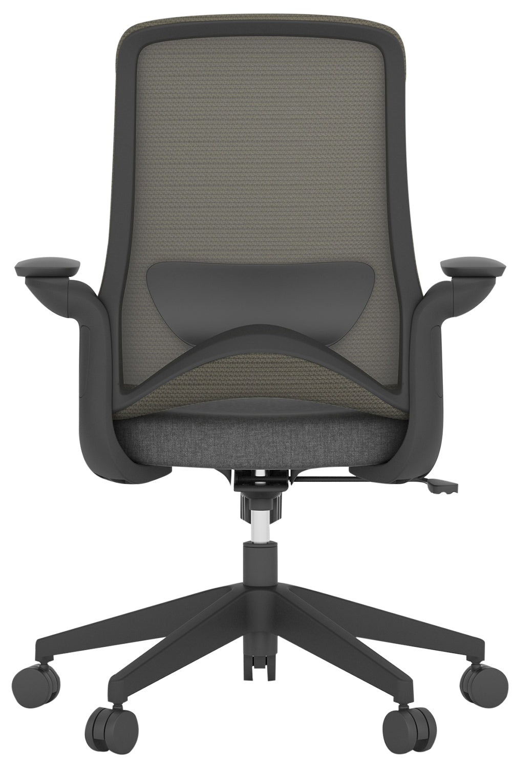 Akira Armrest Workstation Chair with Nylon Base - Black
