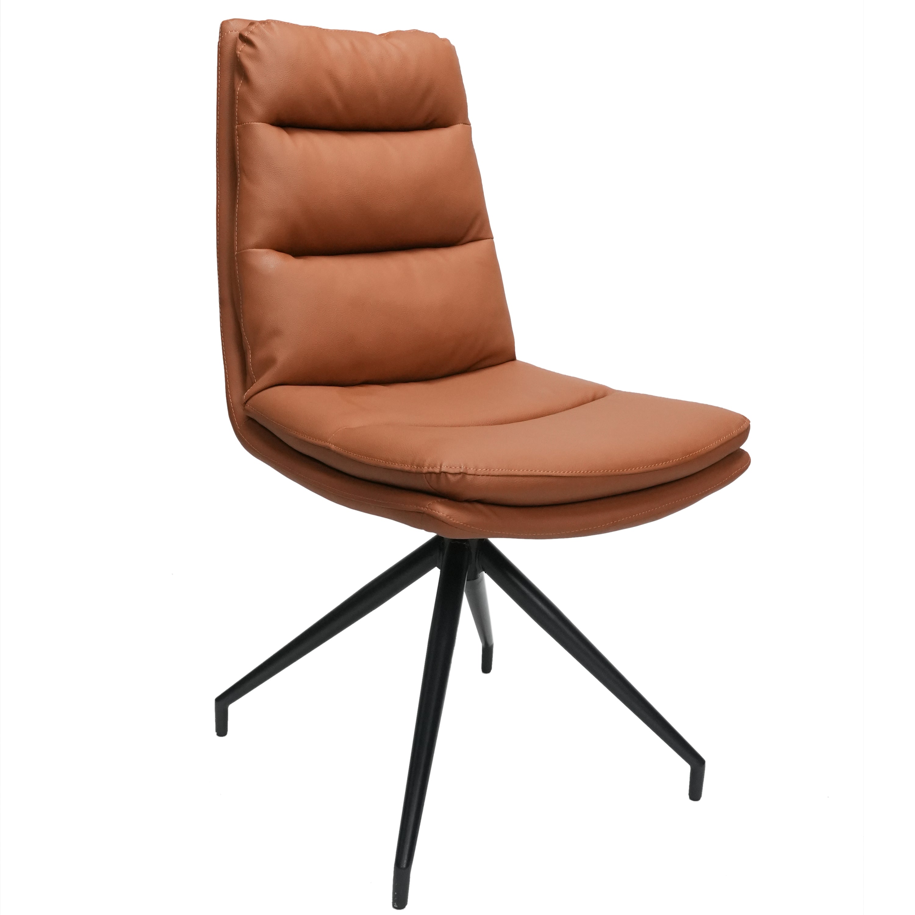 Luxe Revolving Chair With Metal Base - Brown