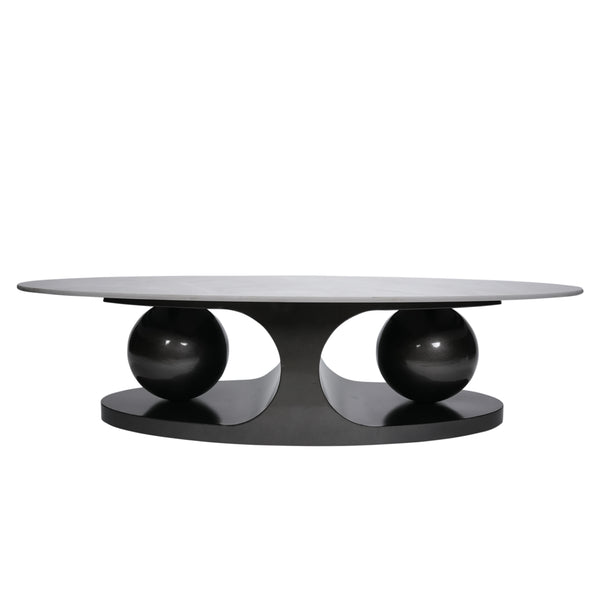 Liberty Center Table With Marble Top And Metal Base