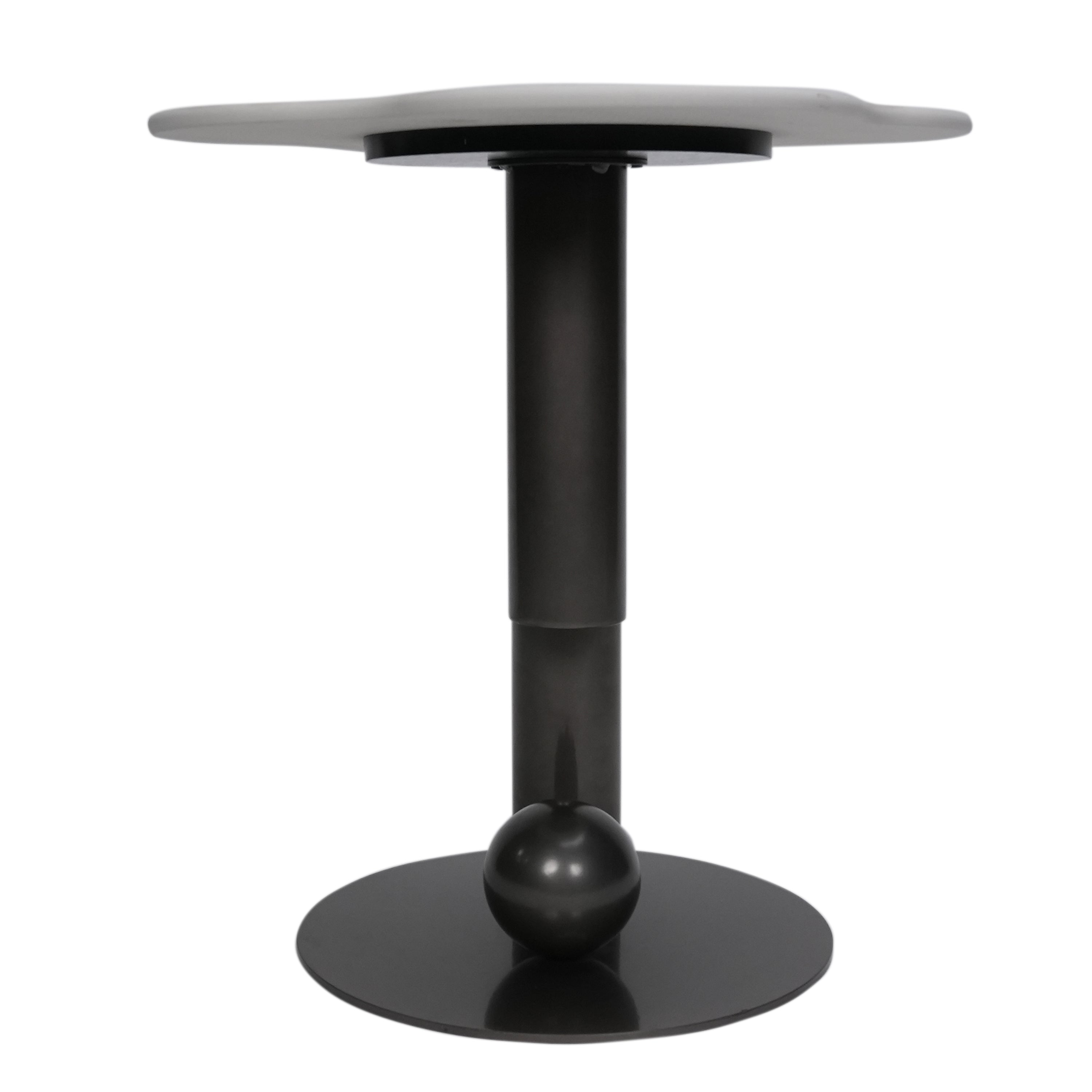 Frisco Side Table With Marble Top And Iron Base  - Black