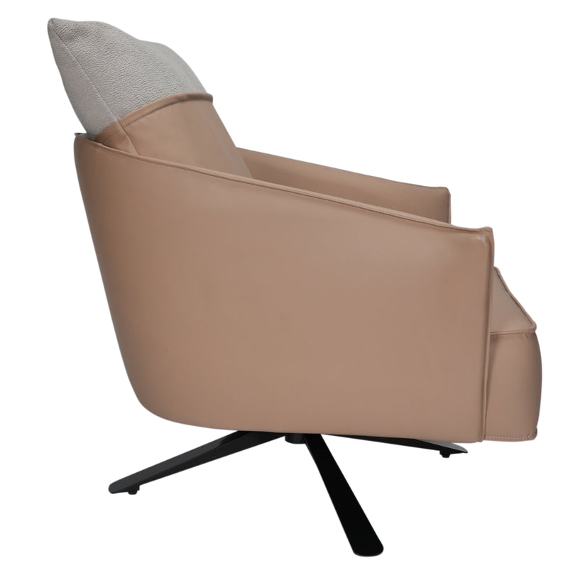 Raymond Chair Leather Upholstered Accent Sofa Armchair - Brown