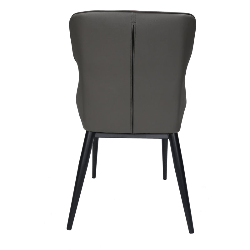 Amora Leather upholstered Dining chair with Metal Legs - Brown