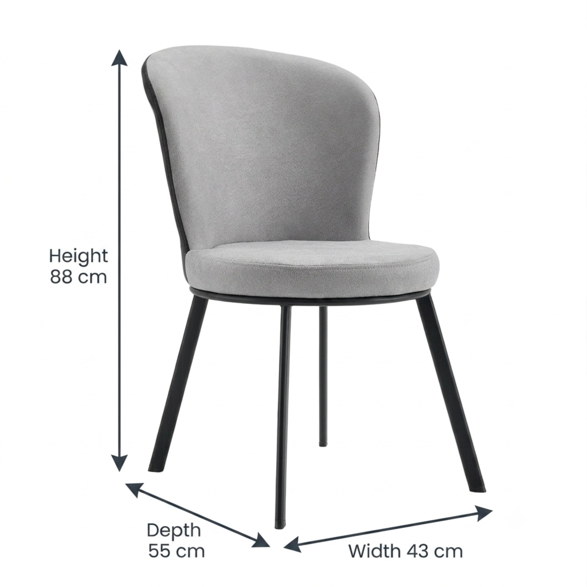 Metal Chair with Cushion - Grey