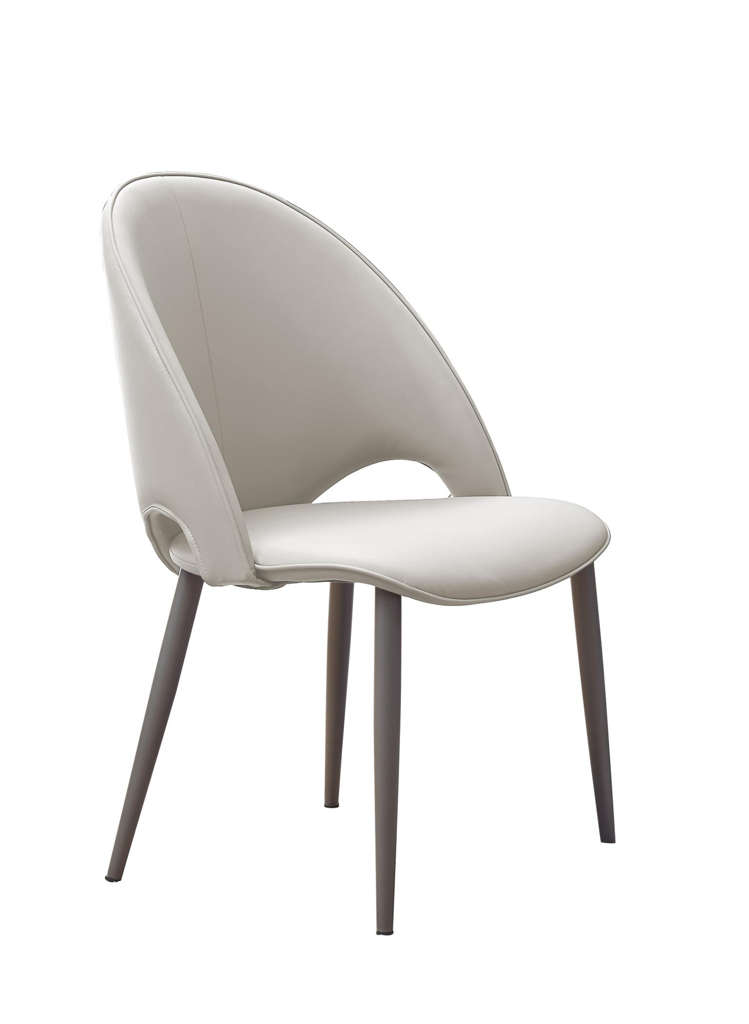 Savona Chair Pu Leather Upholstered With Metal Legs - White