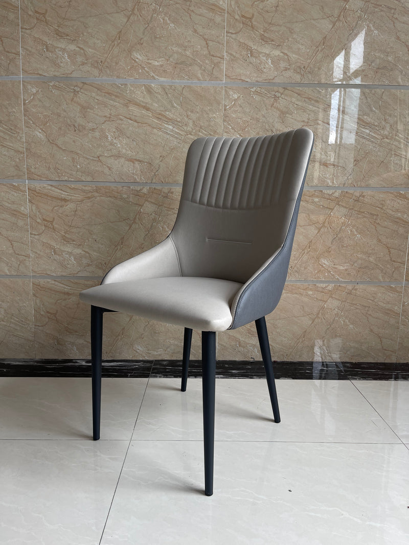 Verona chair Pu Leather Upholstered With Metal Legs - White