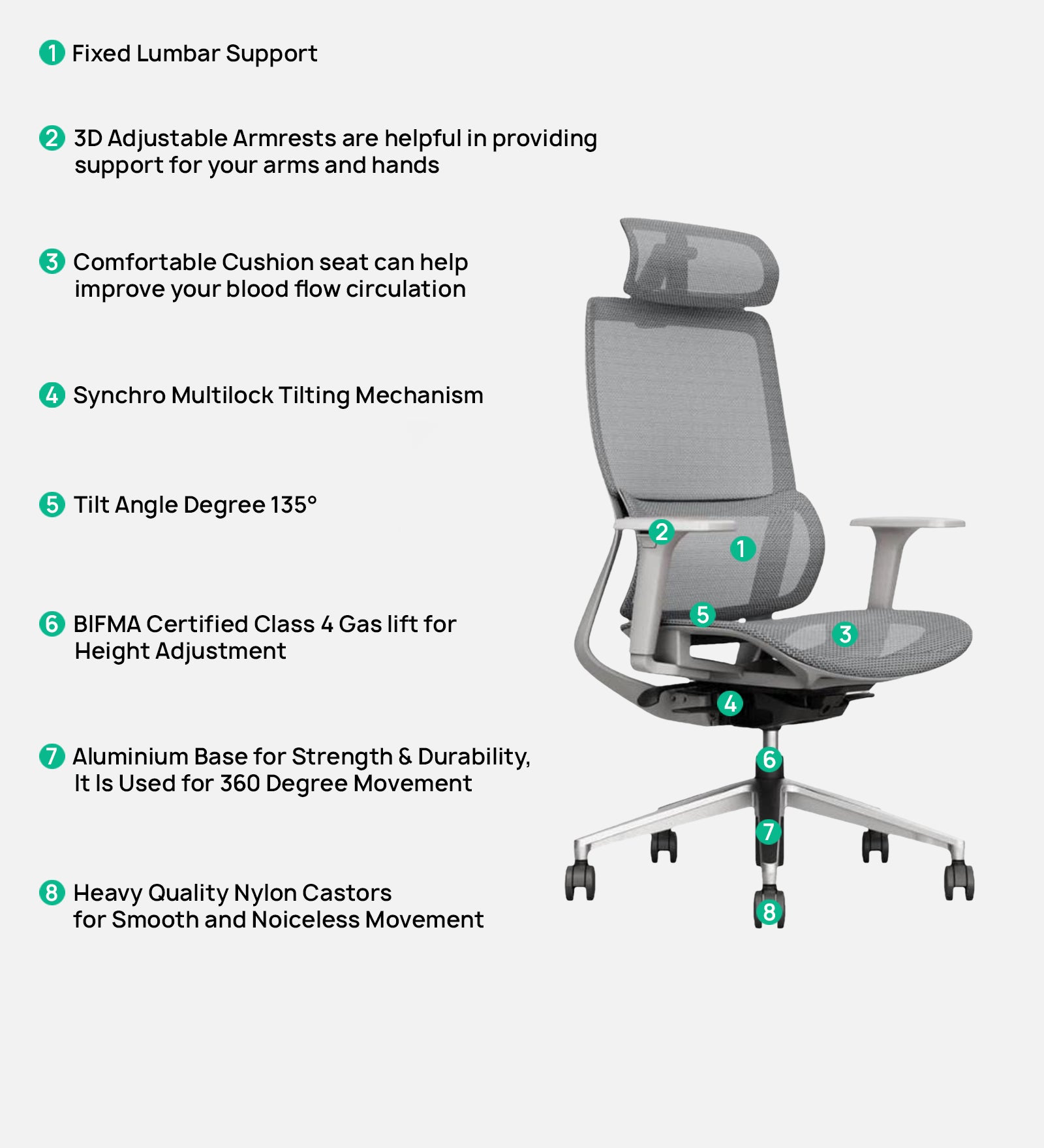 Office chair with best sale seat angle tilt adjustment