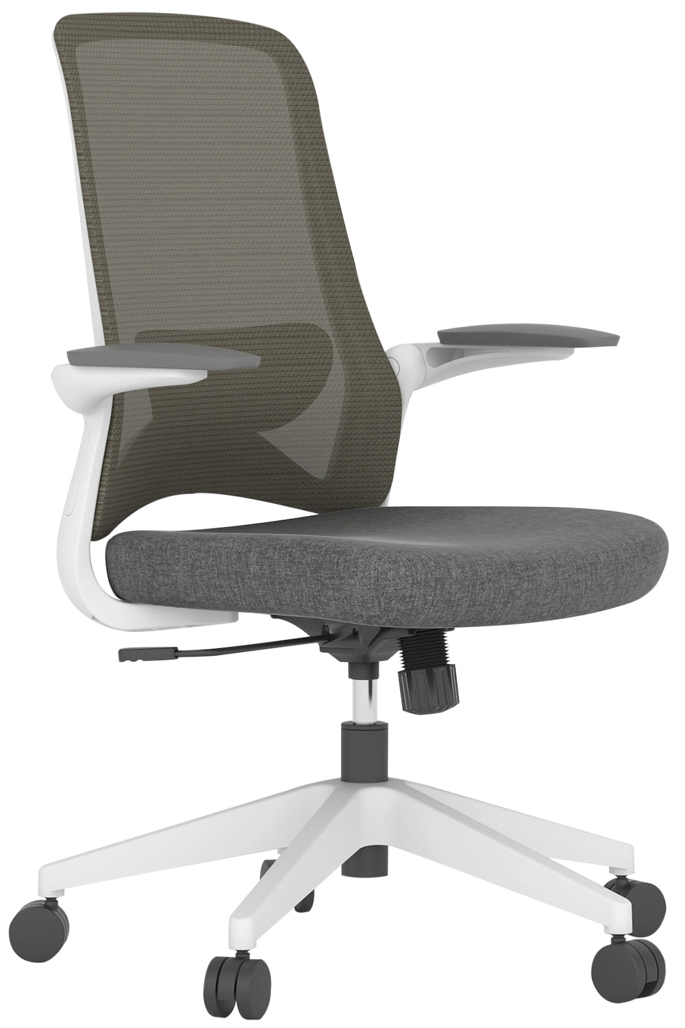 Akira Armrest Workstation Chair with Nylon Base - Grey