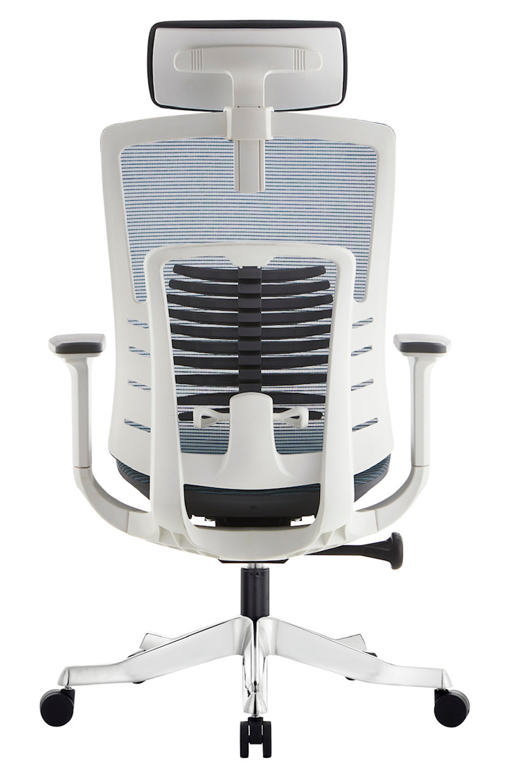 Apollo High Back 3D Workstation Swivel Chair with Mesh Seat And Aluminum die cast Base  - White