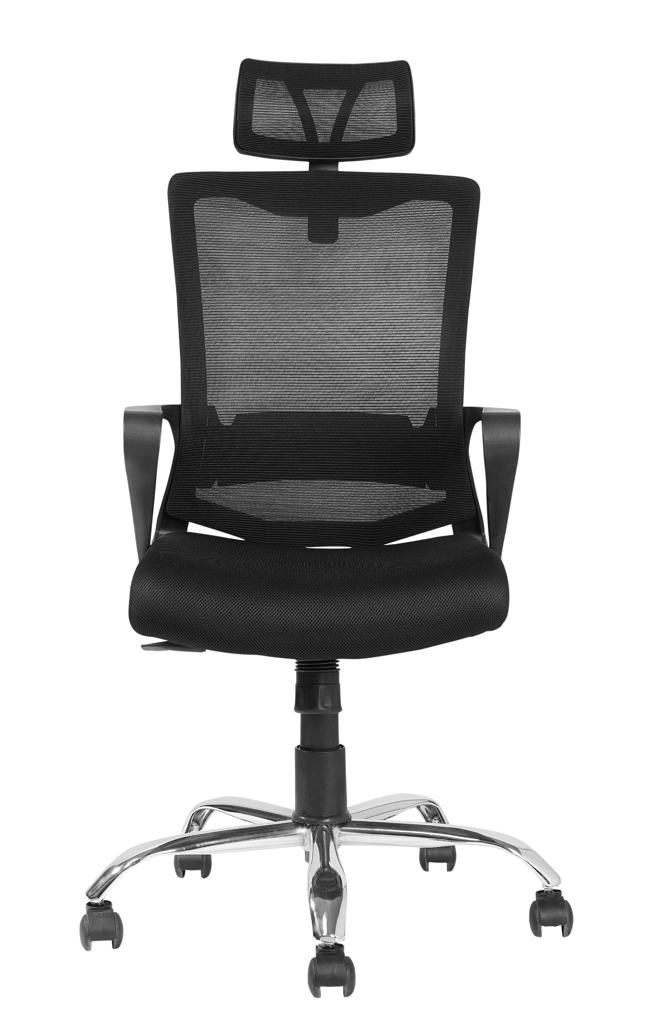 Rico High Back Ergonomic Office Chair With Cushion Seat And Chrome Base - Black