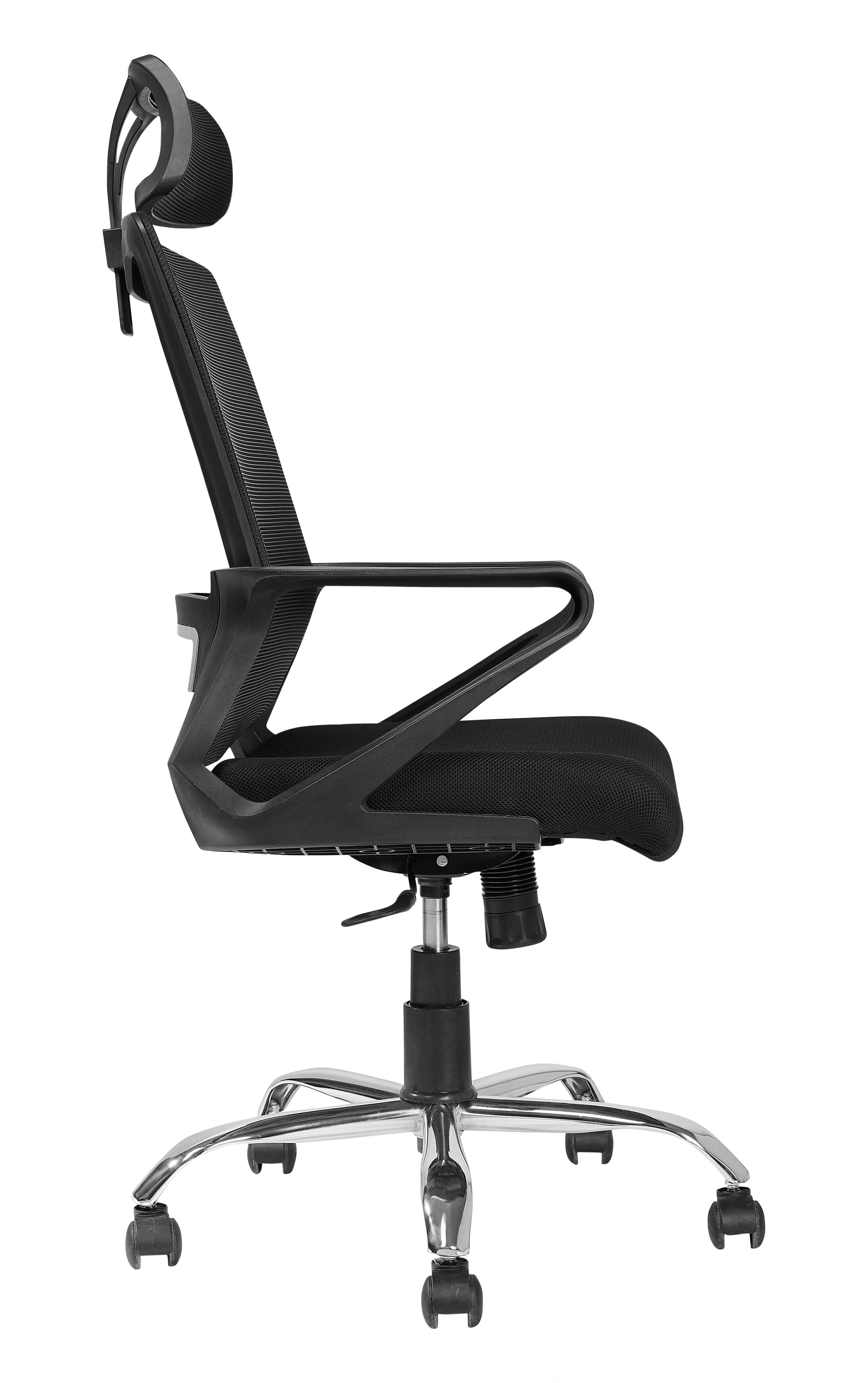 Rico High Back Ergonomic Office Chair With Cushion Seat And Chrome Base - Black