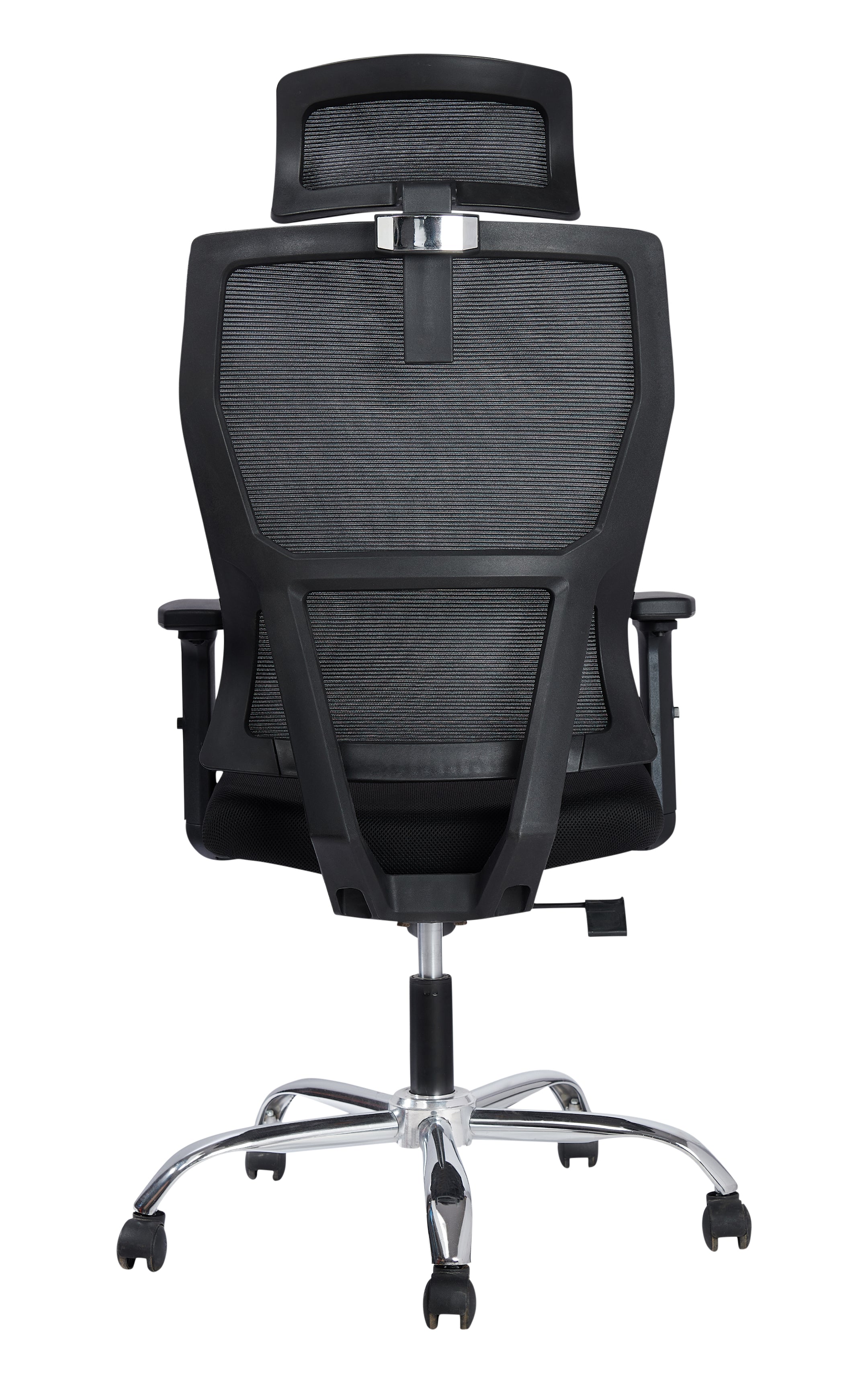 Agustin High Back Ergonomic Office Chair With Cushion Seat, 2D Armrest And Chrome Base with Nylon Castors- Black