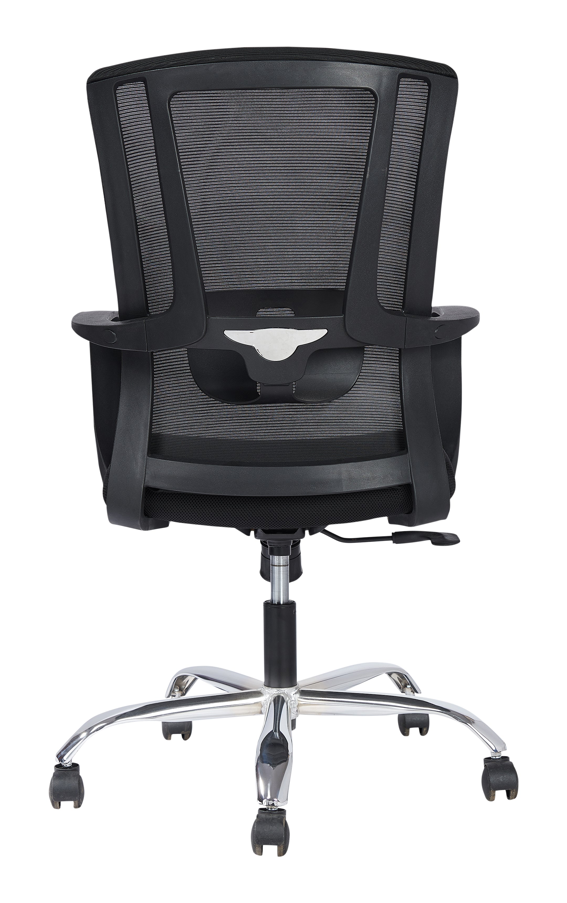 Eiger Mid Back Office Work Station Chair with Cushion Seat And Chrome Base - Black