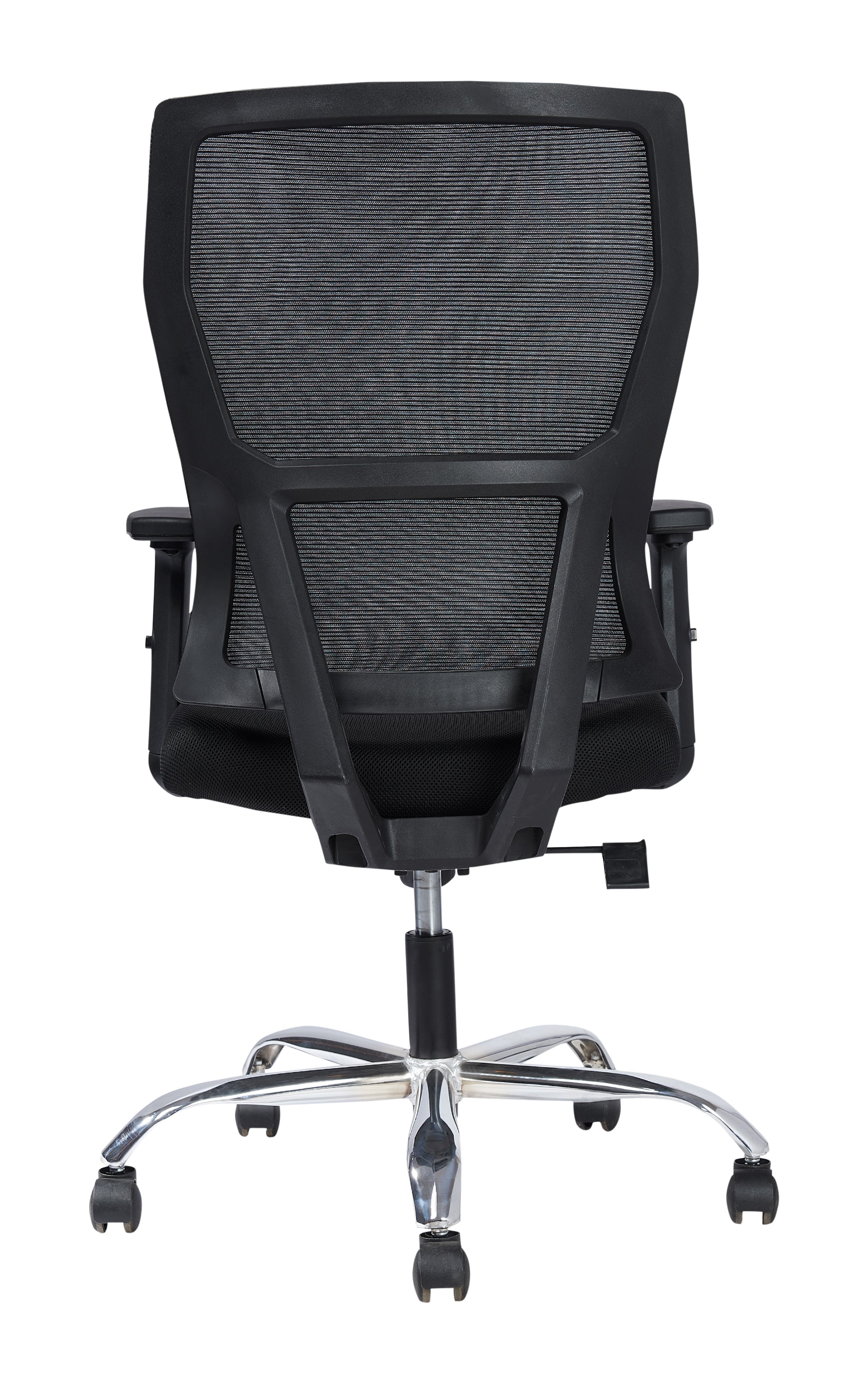 Agustin Mid Back Ergonomic Office Chair With Cushion Seat, 2D Armrest And Chrome Base with Nylon Castors- Black