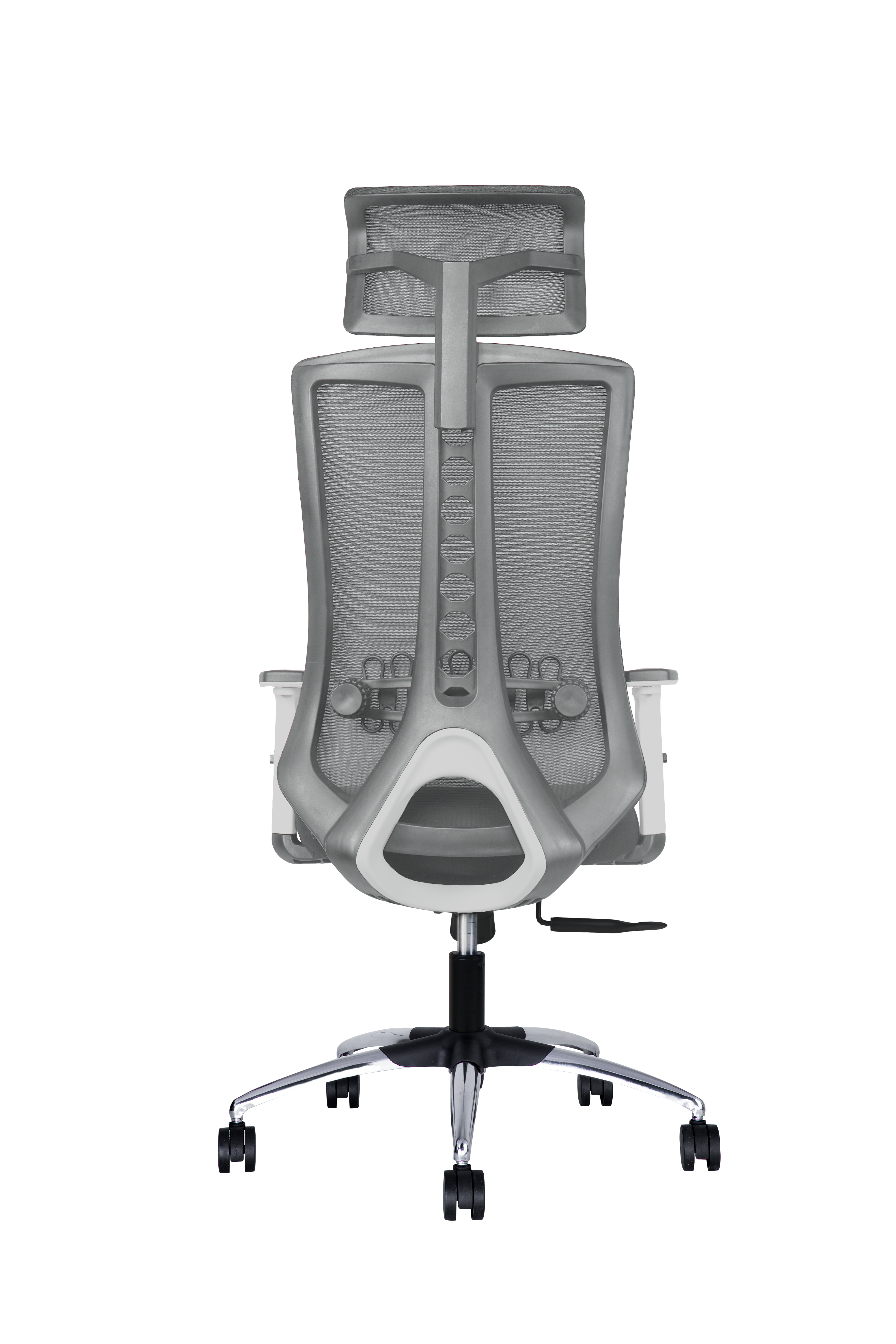 Karl High-Back Office Chair with Cushion Seat, 2D Armrest And Chrome Base - Grey