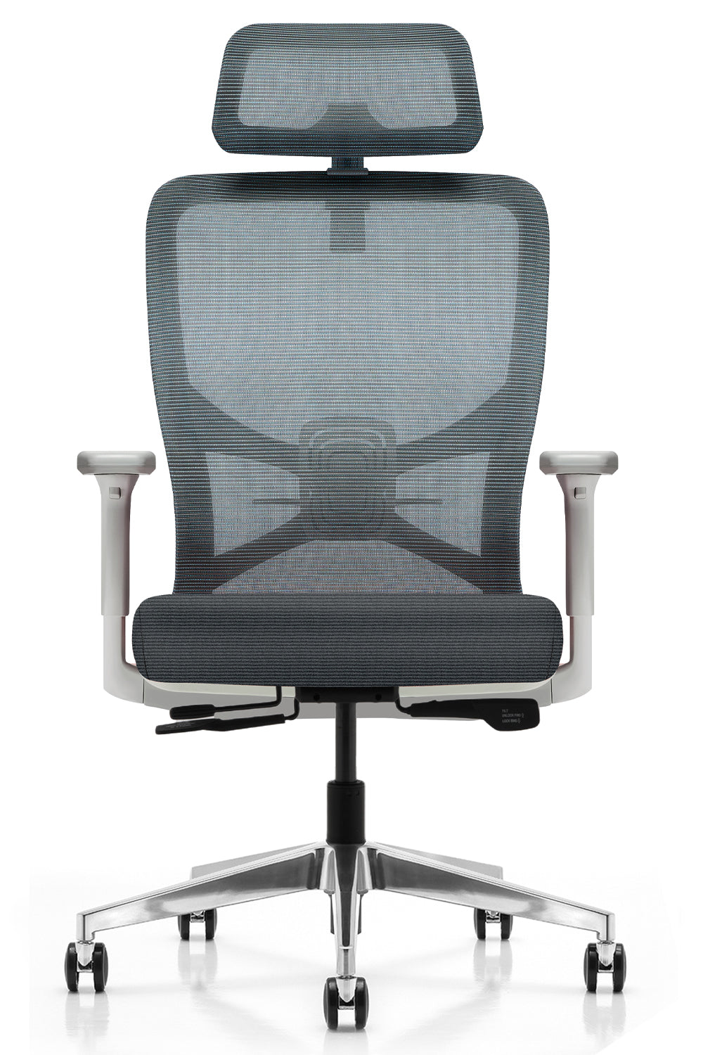 Calvin High Back Ergonomic Cushion Executive Office Chair With Aluminum Die cast Base And 3D Armrest  - Black