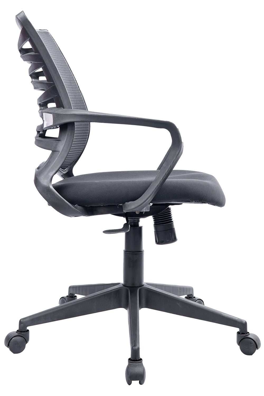 Boris Mid Back Ergonomic Office Chair With Mesh And Chrome Base- Black