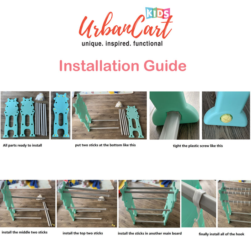 Cute Cattle 4-Tier Clothes Drying Organizer Stand Hanger - Installation Guide