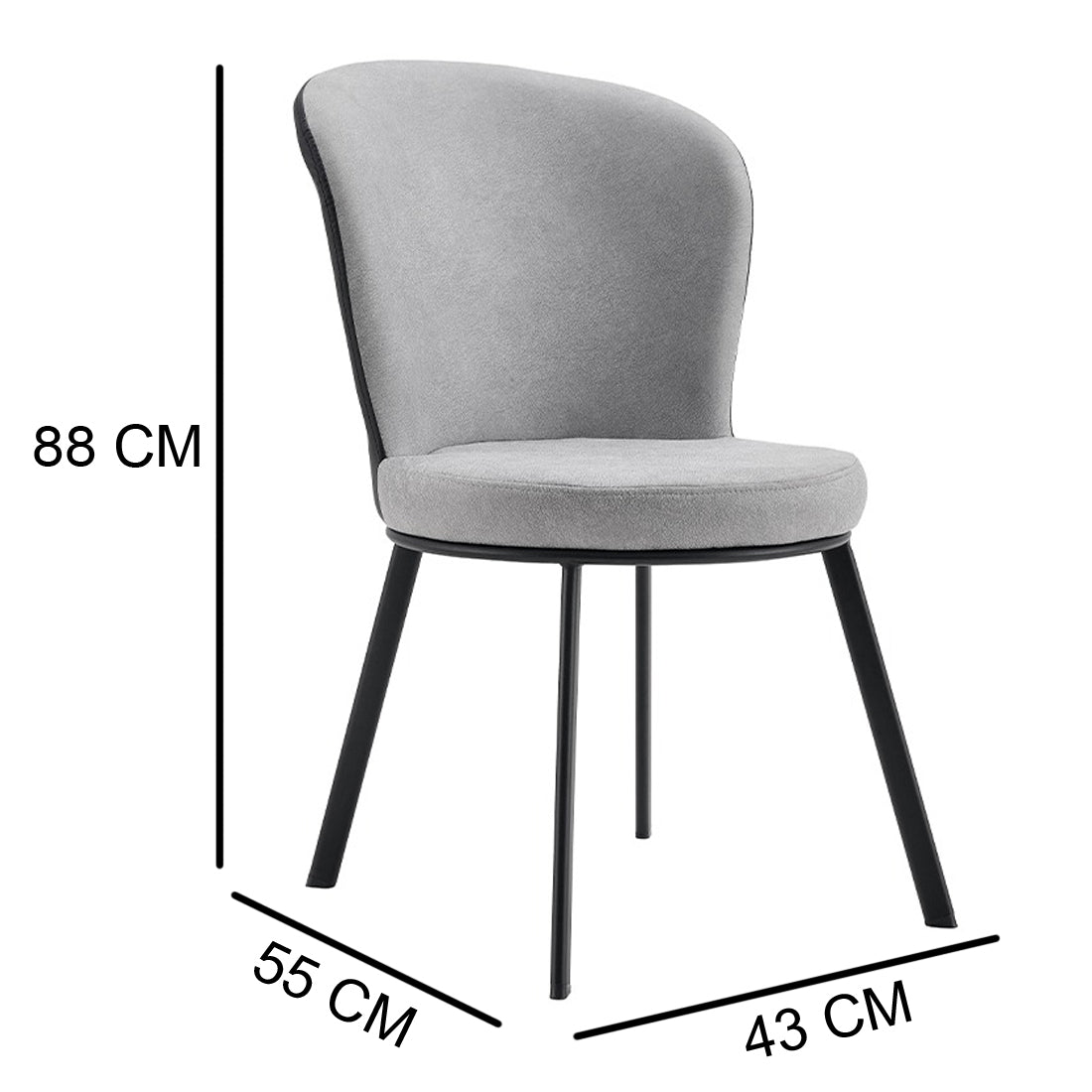 Metal Chair with Cushion Grey freeshipping urbancart.in