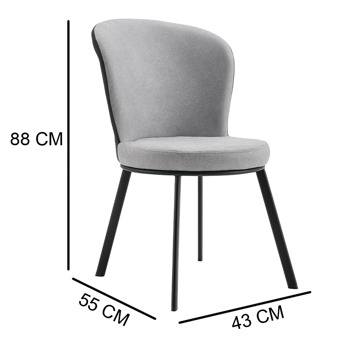 Metal Chair with Cushion - Grey Chair urbancart.in