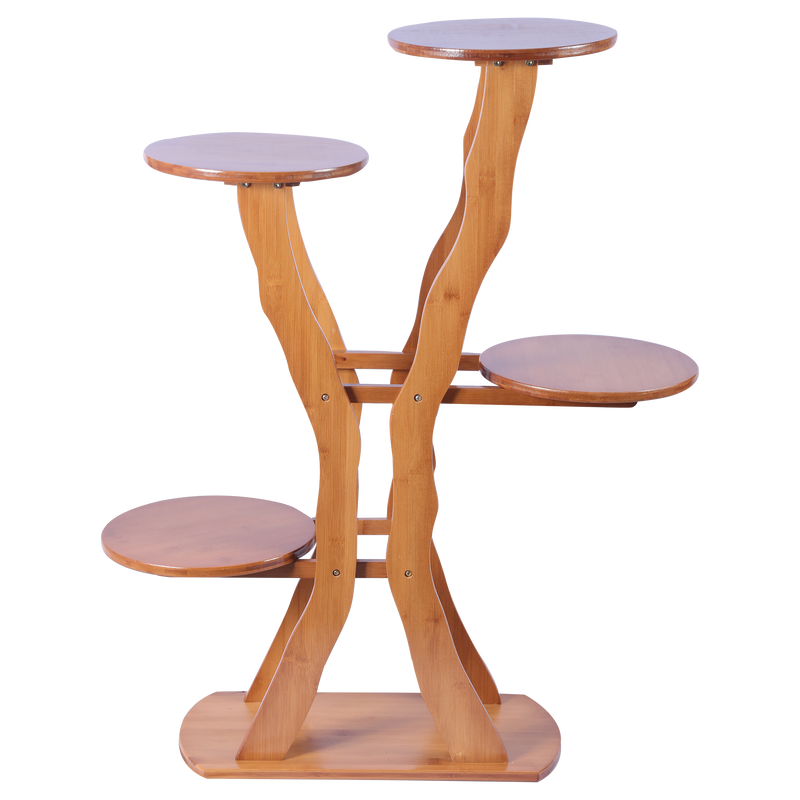 4-Tier Display Unit Rack - Brown FLOWER RACK urbancart.in