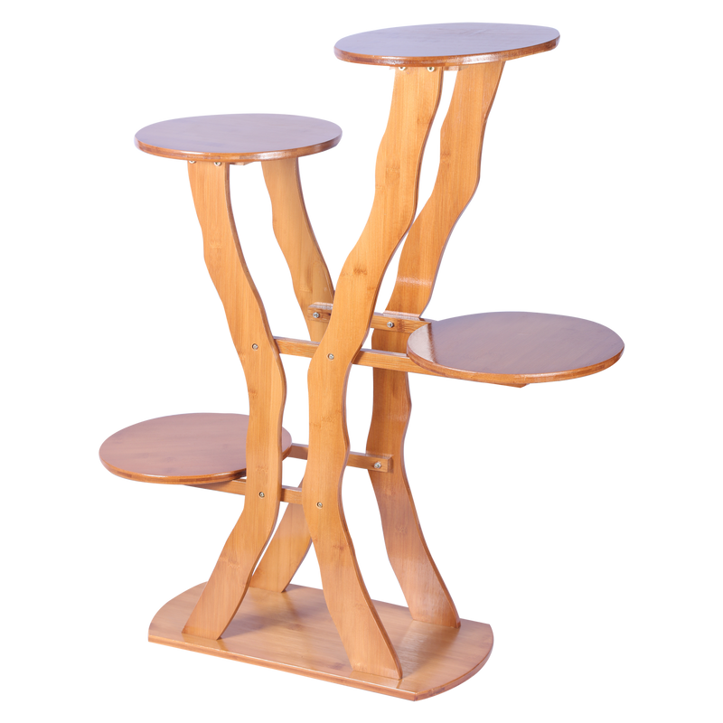 4-Tier Display Unit Rack - Brown FLOWER RACK urbancart.in