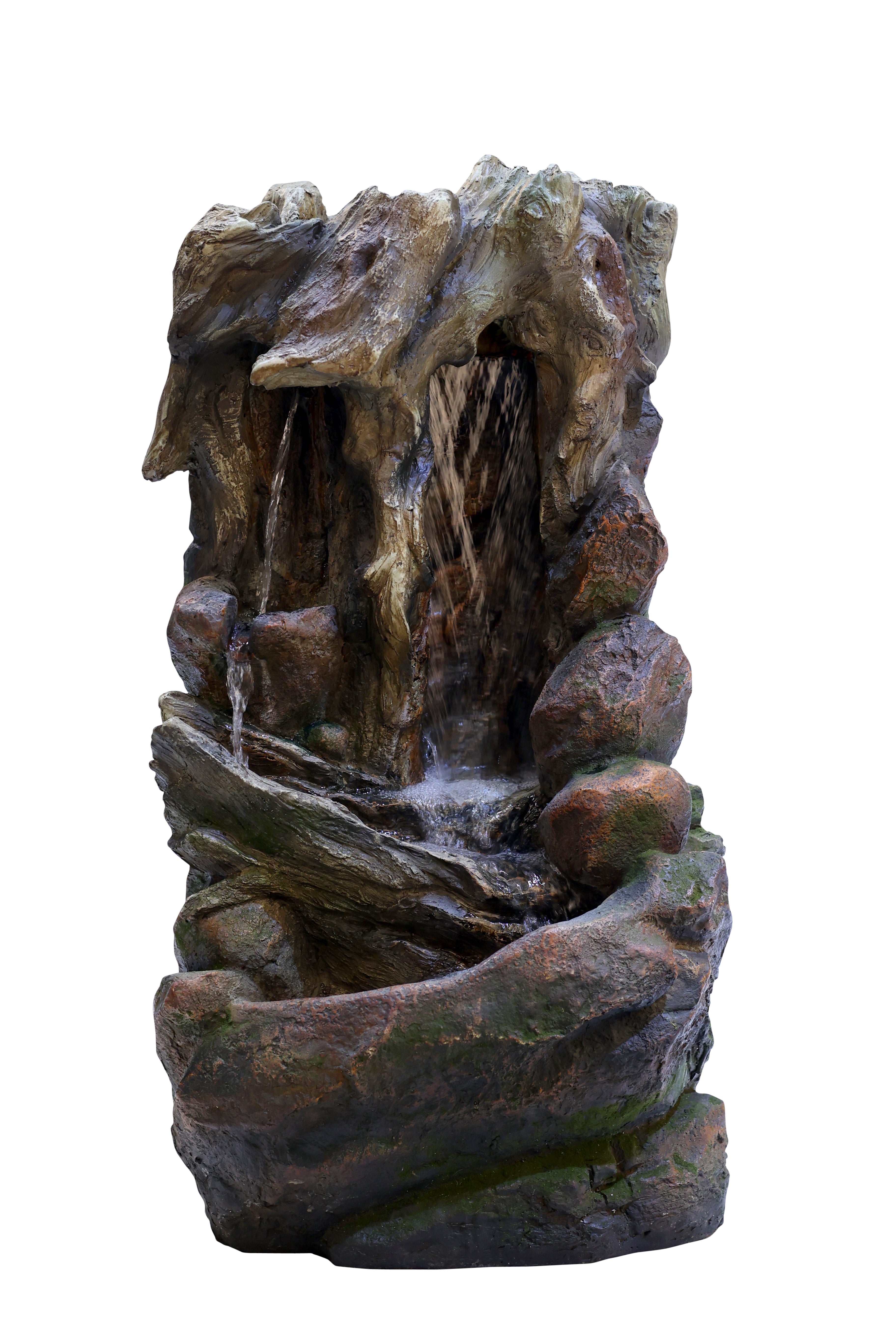 Wooden Natural Flowing Waterfall Fountain
