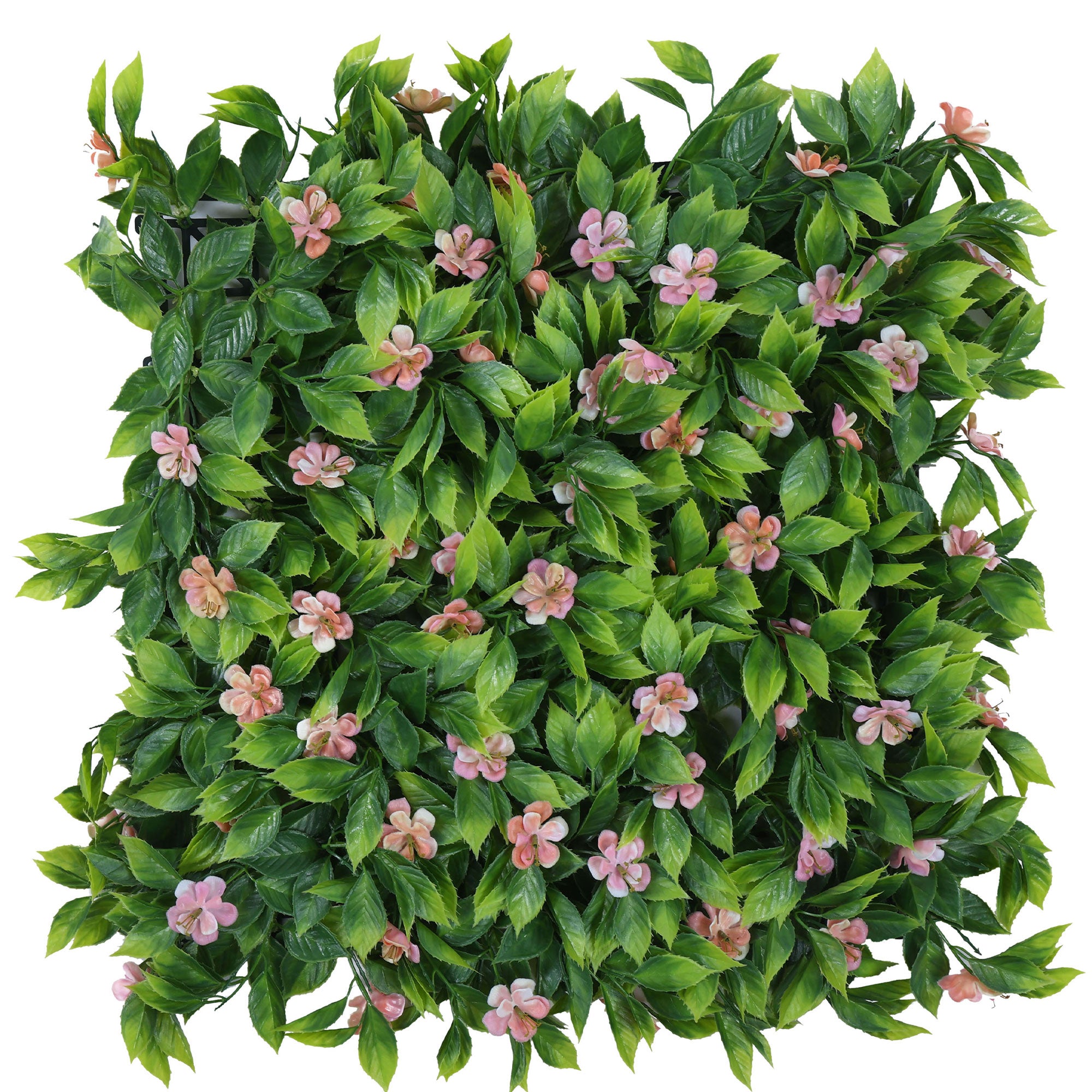 Pink Flowers with Green Leaves Artificial Vertical Green Garden Wall Tile