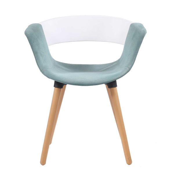 Casper Contemporary Armrest Cafe Chair with Wooden Legs - Blue Chair urbancart