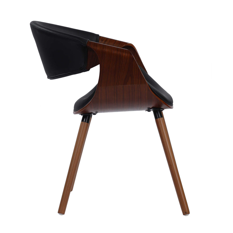 Ariana Living Butterfly Dining Chair in Leather Fabric and Walnut Wood Finish